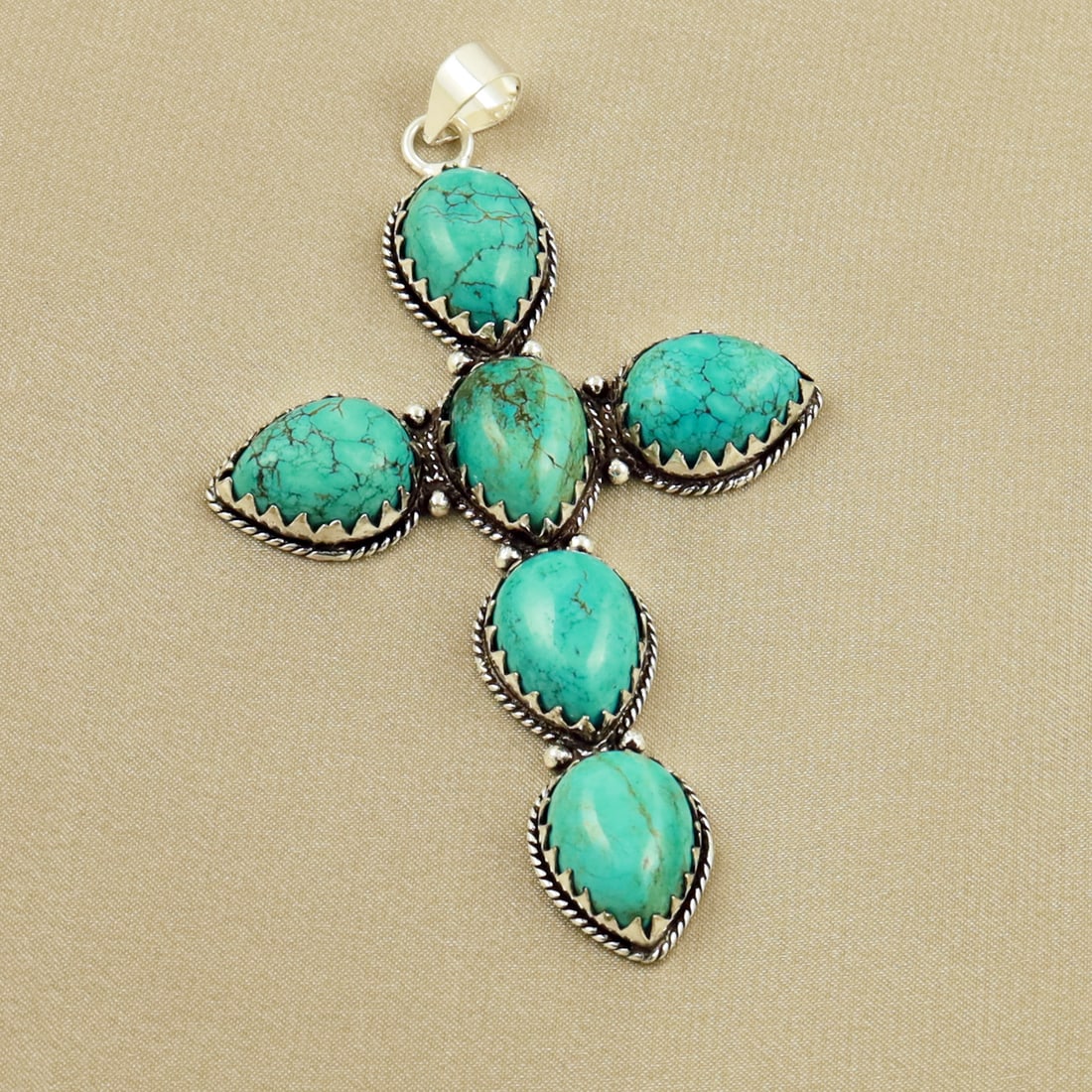 Natural Turquoise Sterling Silver Plated Handmade Pendant: Product ID: 260704120912 Product - Handmade Silver Plated Pendant Metal - 92.5 Sterling Silver Plated Pendant Size - 3.5x2 Inch Gemstone - Turquoise Gemstone Origin - Tibet Gemstone Size - 12x16 MM ( 