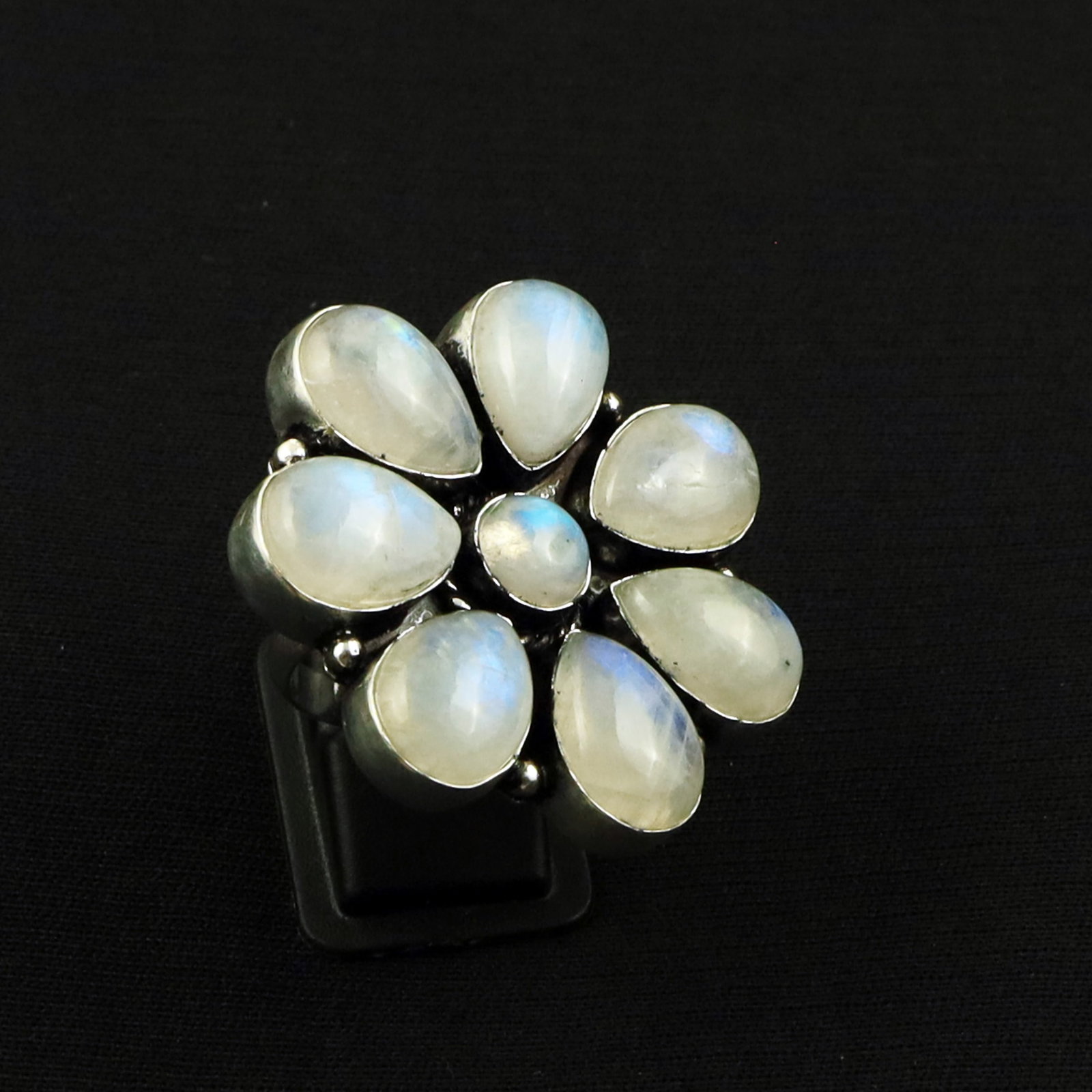Natural Rainbow Moonstone Sterling Silver Plated Handmade Ring - 7.5MM: Product ID: 260702132632 Product - Handmade Silver Plated Ring Metal - 92.5 Sterling Silver Plated Ring Size - 7.5MM Gemstone - Rainbow Moonstone Gemstone Origin - India Gemstone Size - 10X14 MM ( 7 S