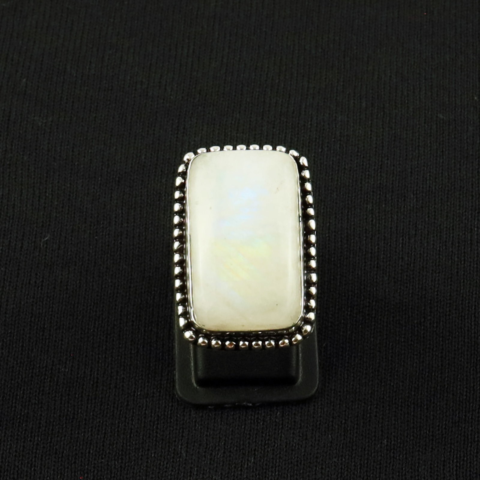 Natural Rainbow Moonstone Sterling Silver Plated Handmade Ring - 6MM: Product ID: 260630131050 Product - Handmade Silver Plated Ring Metal - 92.5 Sterling Silver Plated Ring Size - 6MM Gemstone - Rainbow Moonstone Gemstone Origin - India Gemstone Size - 2.5X1.5 CM Gemst