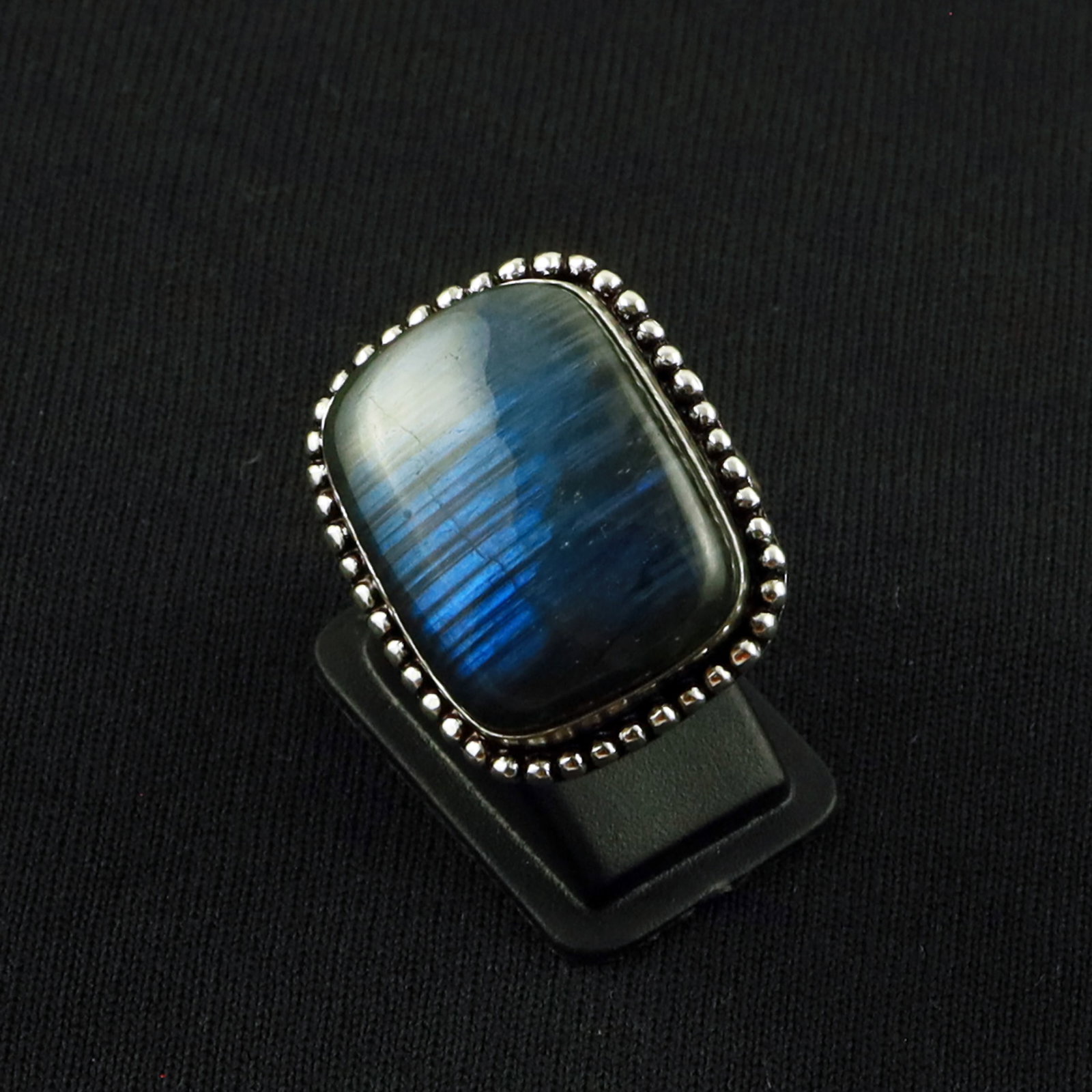 Natural Labradorite Sterling Silver Plated Handmade Ring - 8.5MM: Product ID: 260630130945 Product - Handmade Silver Plated Ring Metal - 92.5 Sterling Silver Plated Ring Size - 8.5MM Gemstone - Labradorite Gemstone Origin - Canada Gemstone Size - 2.5X2 CM Gemstone S