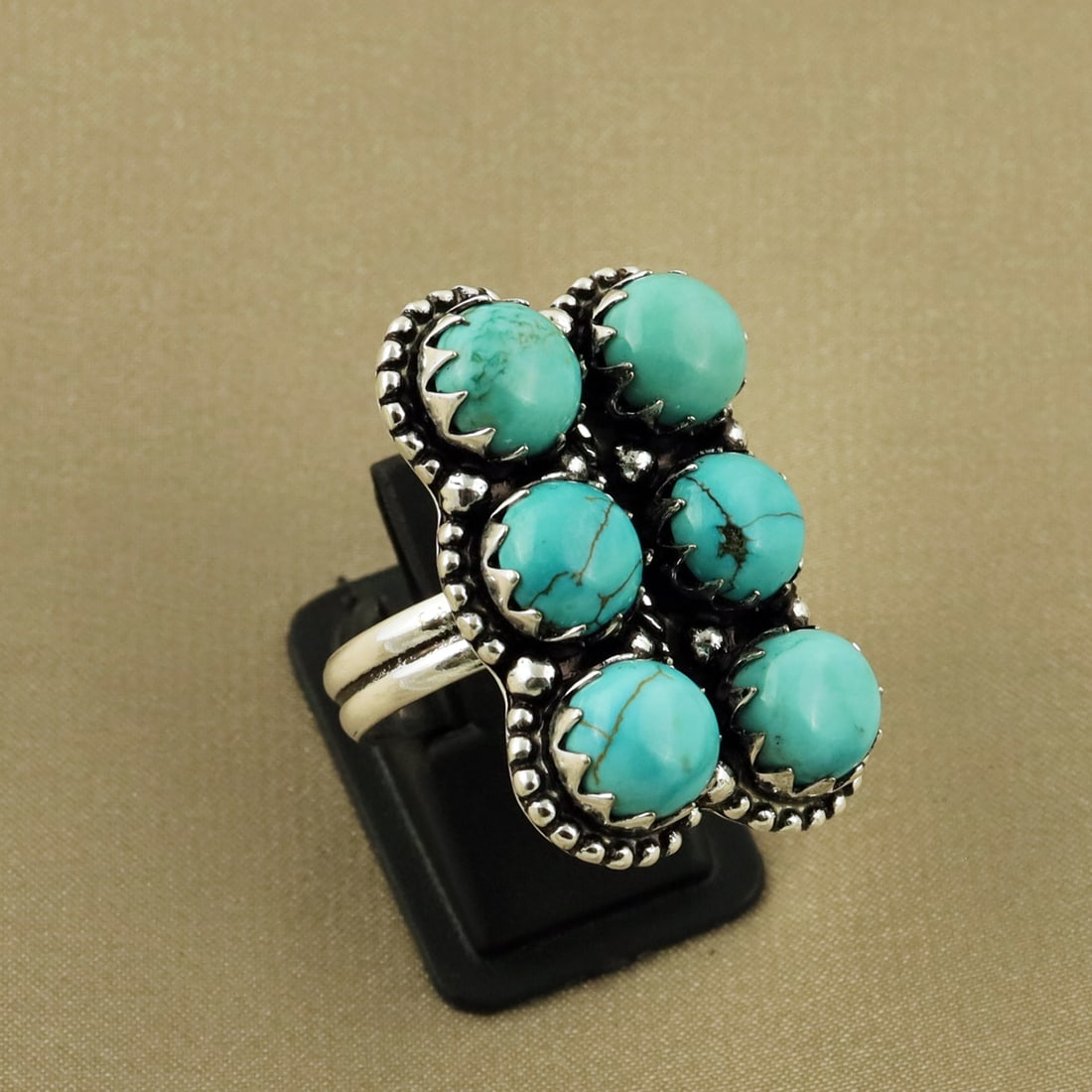 Natural Turquoise Sterling Silver Plated Handmade Ring - 7.5MM ( Adjustable ): Product ID: 260818163729 Product - Handmade Silver Plated Ring Metal - 92.5 Sterling Silver Plated Ring Size - 7.5MM ( Adjustable ) Gemstone - Turquoise Gemstone Origin - Tibet Gemstone Size - 10X8 MM