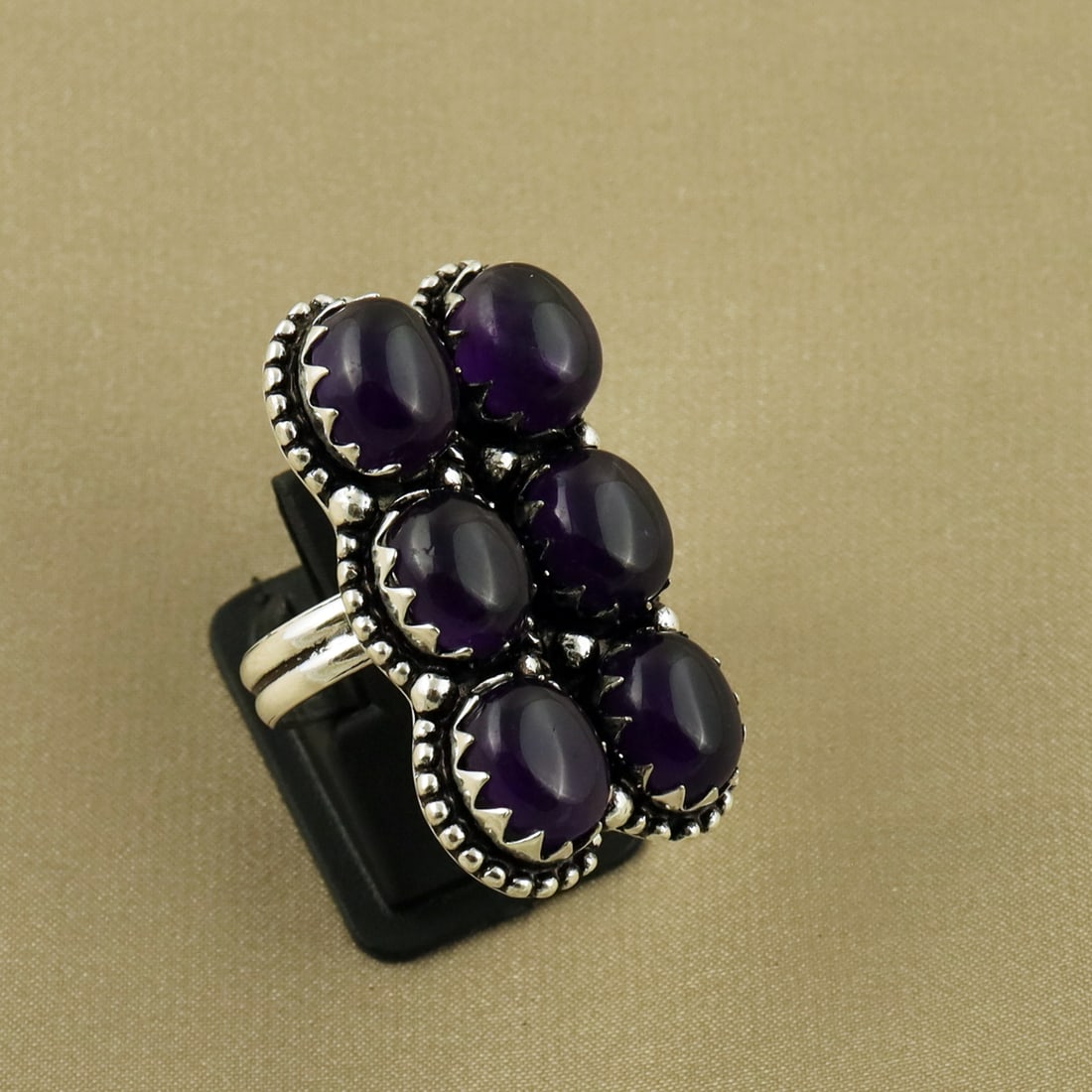 Natural Amethyst Sterling Silver Plated Handmade Ring - 7MM ( Adjustable ): Product ID: 260818162218 Product - Handmade Silver Plated Ring Metal - 92.5 Sterling Silver Plated Ring Size - 7MM ( Adjustable ) Gemstone - Amethyst Gemstone Origin - Africa Gemstone Size - 10X8 MM (