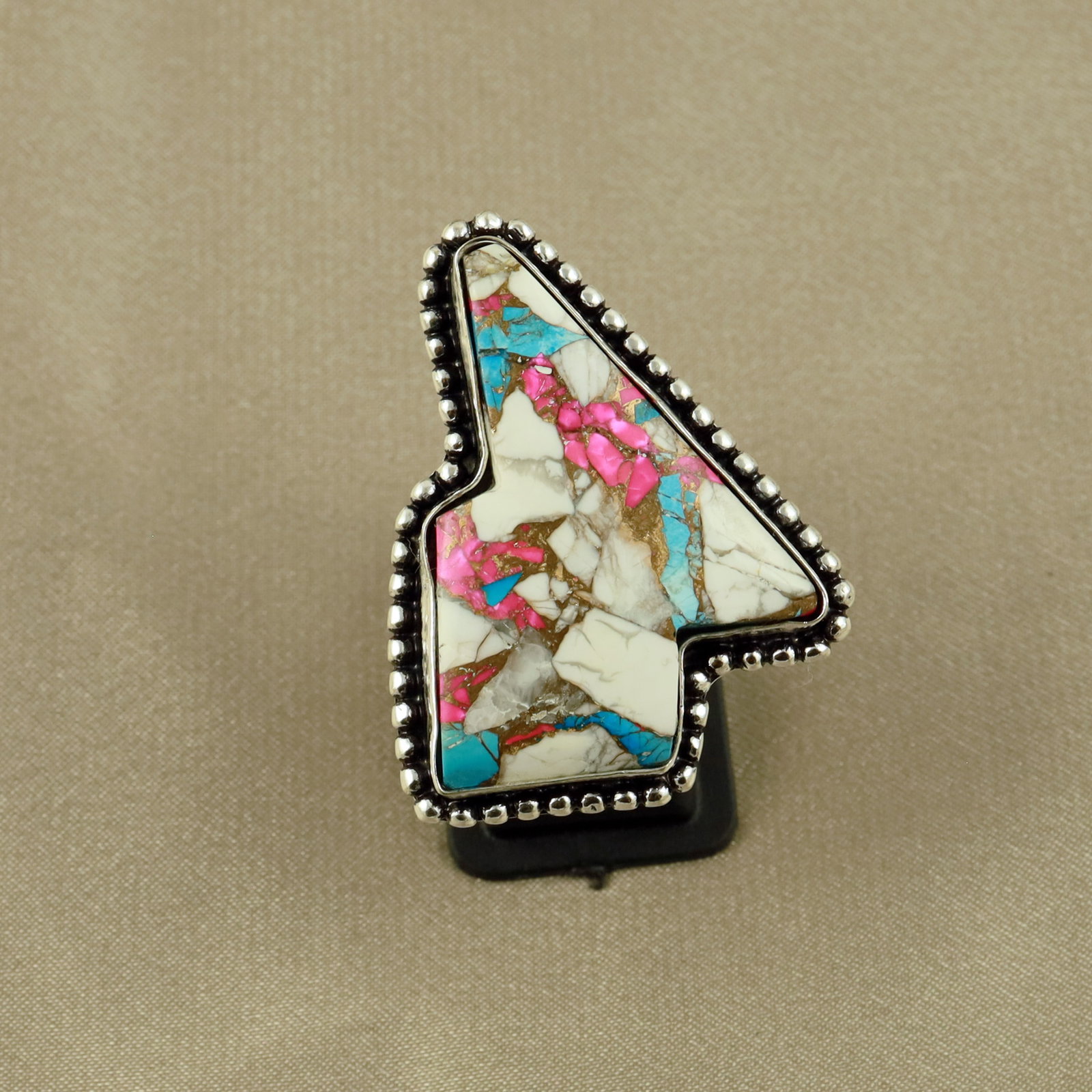 Natural Cotton Candy Sterling Silver Plated Handmade Ring - 8MM: Product ID: 260519151747 Product - Handmade Silver Plated Ring Metal - 92.5 Sterling Silver Plated Ring Size - 8MM Gemstone - Cotton Candy Gemstone Origin - United States Gemstone Size - 3.5X2.5 CM Ge