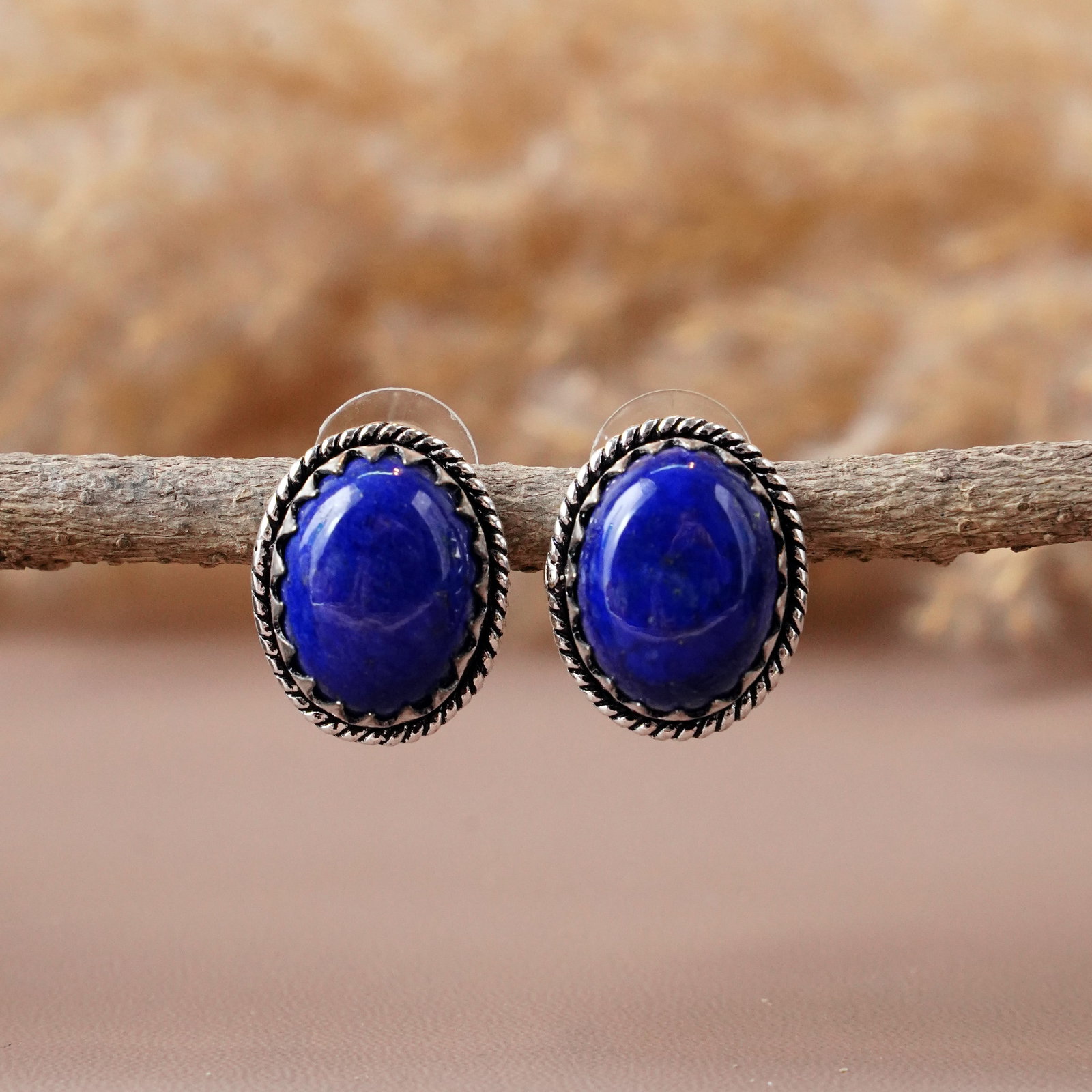 Natural Lapis Lazuli Sterling Silver Plated Handmade Stud Earring: Product ID: 260512144634 Product - Handmade Silver Plated Stud Earring Metal - 92.5 Sterling Silver Plated Earring Type - Stud Gemstone - Lapis Lazuli Gemstone Origin - Afghanistan Gemstone Size - 12X