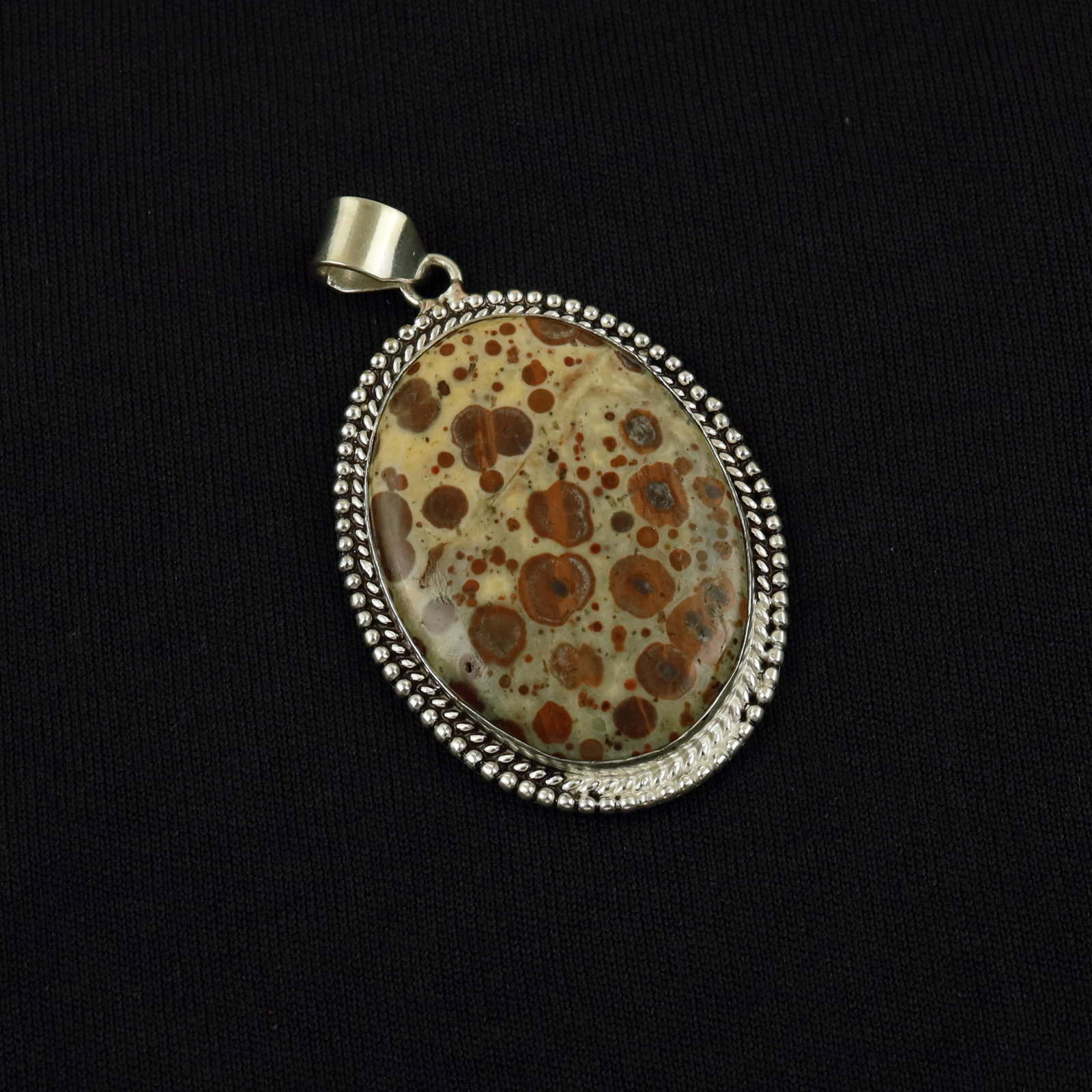 Natural Asteroid Jasper Sterling Silver Plated Handmade Pendant: Product ID: 260513105559 Product - Handmade Silver Plated Pendant Metal - 92.5 Sterling Silver Plated Pendant Size - 4.5x3.5 CM Gemstone - Asteroid Jasper Gemstone Origin - Madagascar Gemstone Shape -