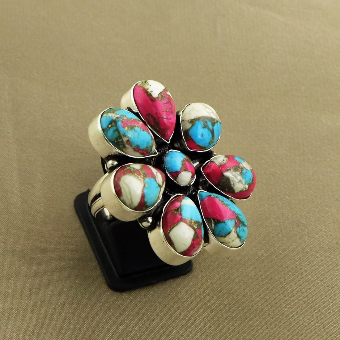 Natural Cotton Candy Sterling Silver Plated Handmade Ring - 7.5MM: Product ID: 260821134715 Product - Handmade Silver Plated Ring Metal - 92.5 Sterling Silver Plated Ring Size - 7.5MM Gemstone - Cotton Candy Gemstone Origin - United States Gemstone Size - 10X14 MM ( 