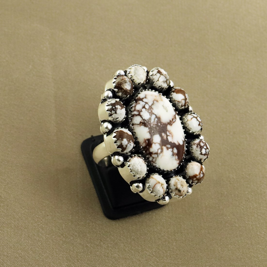 Natural Wild Horse 2 Micron Sterling Silver Plated Handmade Ring - 8MM: Product ID: 260821133258 Product - Handmade Silver Plated Ring Metal - 92.5 2 Micron Sterling Silver Plated Ring Size - 8MM Gemstone - Wild Horse Gemstone Origin - United States Gemstone Size - 3X2 CM
