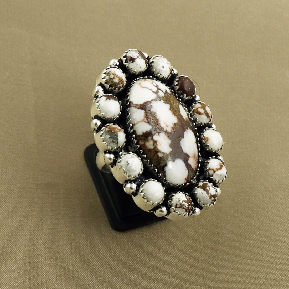 Natural Wild Horse 2 Micron Sterling Silver Plated Handmade Ring - 8MM: Product ID: 260821133715 Product - Handmade Silver Plated Ring Metal - 92.5 2 Micron Sterling Silver Plated Ring Size - 8MM Gemstone - Wild Horse Gemstone Origin - United States Gemstone Size - 3X2 CM