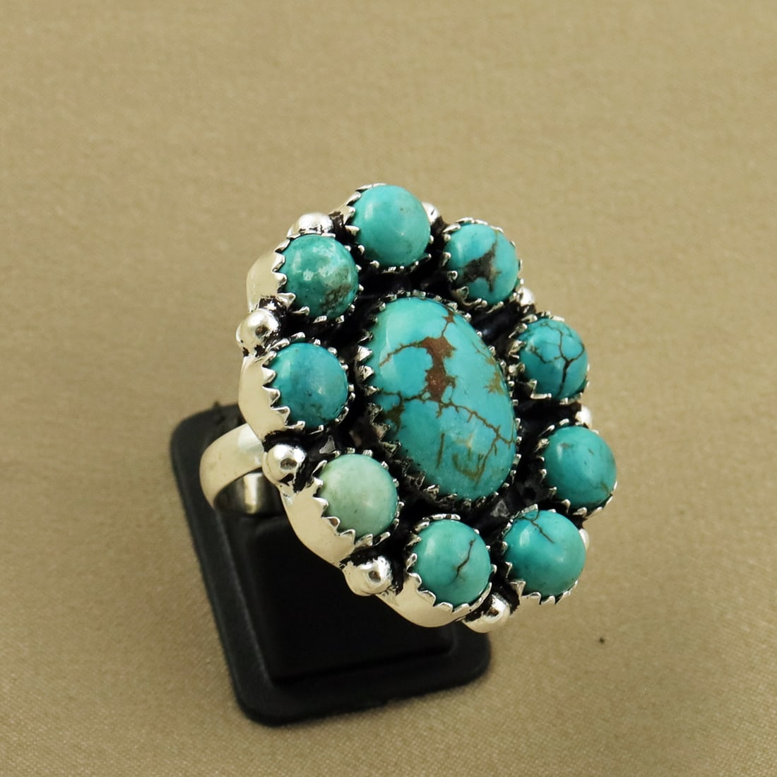Natural Turquoise 2 Micron Sterling Silver Plated Handmade Ring - 7MM: Product ID: 260811155651 Product - Handmade Silver Plated Ring Metal - 92.5 2 Micron Sterling Silver Plated Ring Size - 7MM Gemstone - Turquoise Gemstone Origin - Tibet Gemstone Size - 12X16 MM ( 1 St