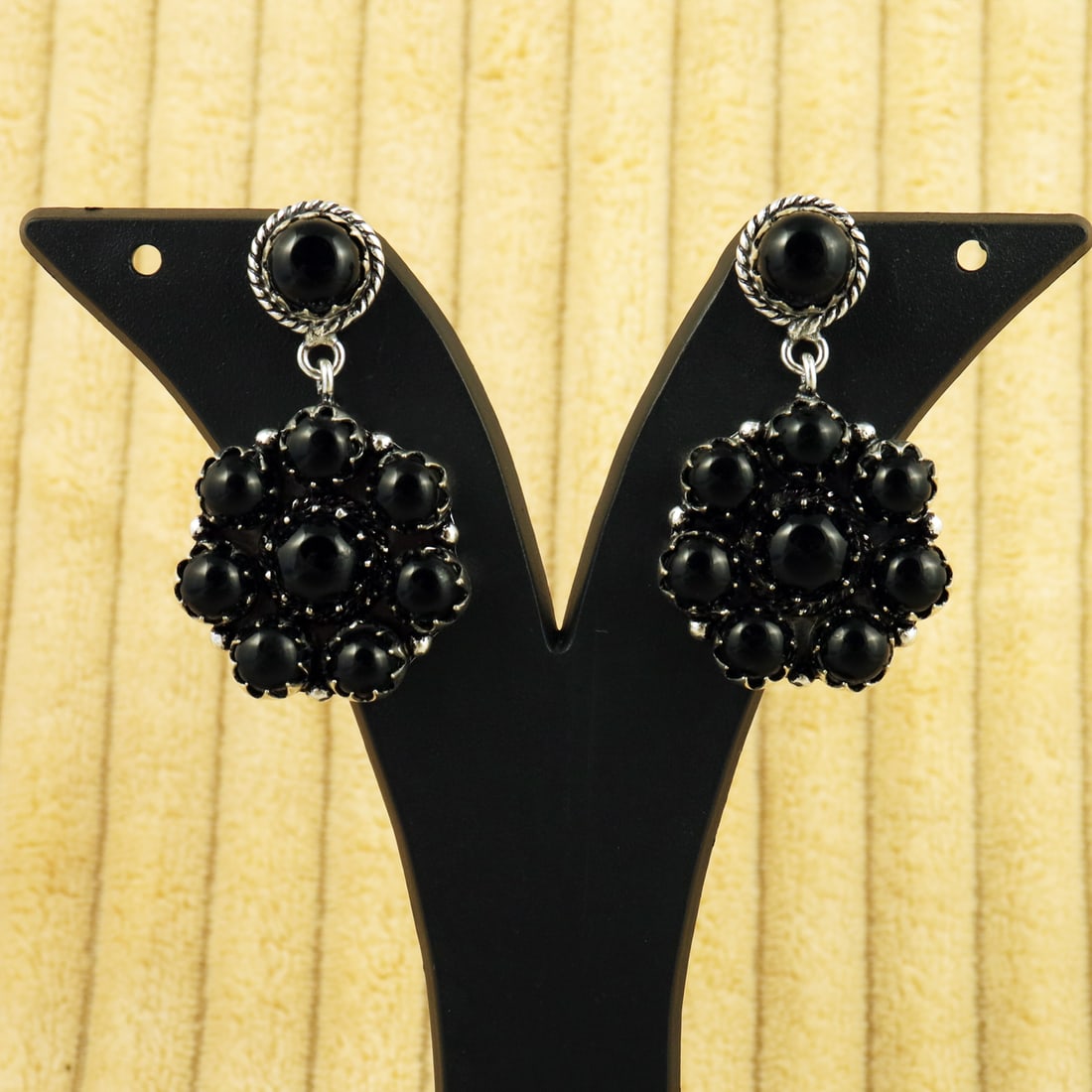 Natural Black Onyx Sterling Silver Plated Handmade Stud Earring: Product ID: 260811141853 Product - Handmade Silver Plated Stud Earring Metal - 92.5 Sterling Silver Plated Earring Type - Stud Gemstone - Black Onyx Gemstone Origin - India Gemstone Size - 8 MM ( 4 St