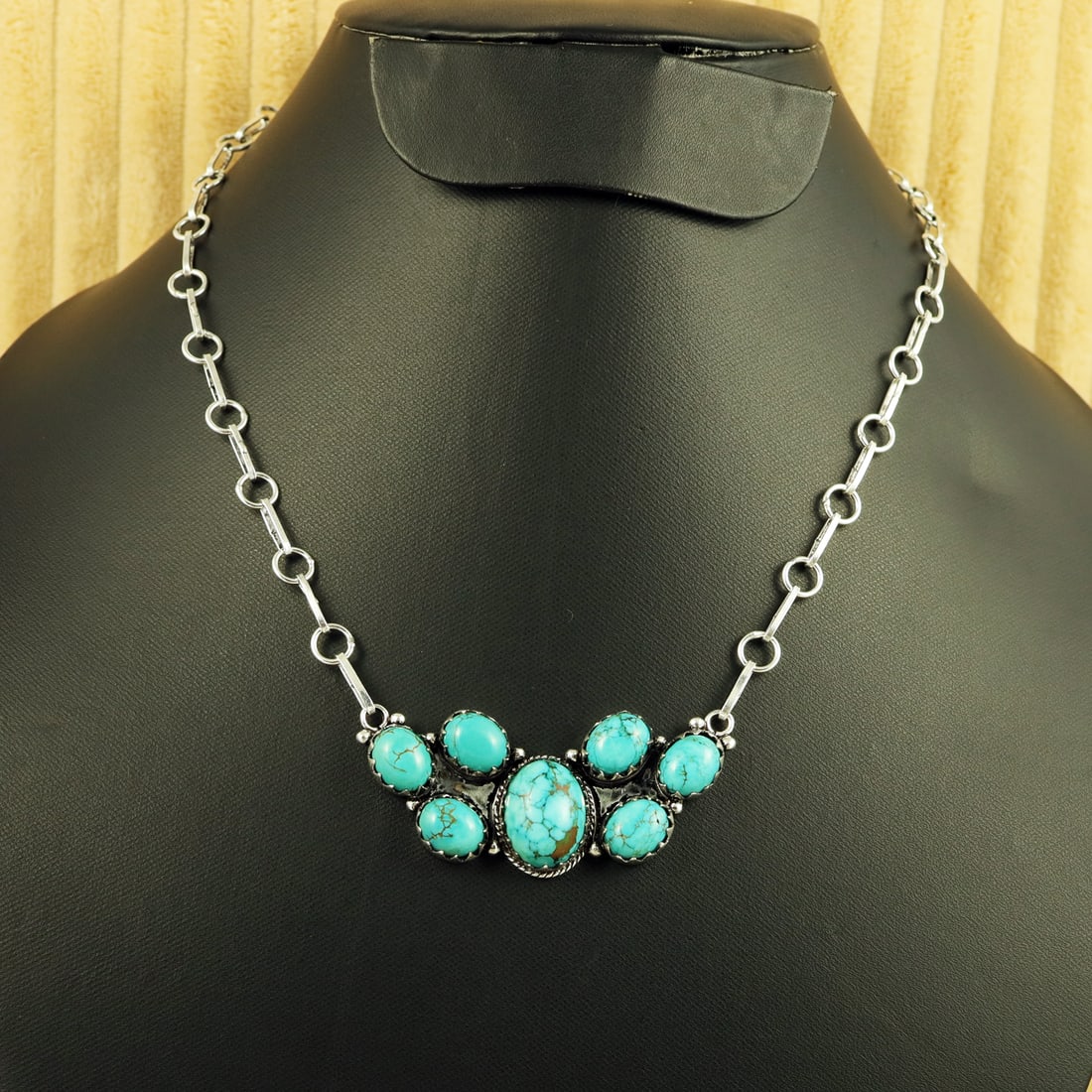 Natural Turquoise Sterling Silver Plated Handmade Necklace: Product ID: 260823135222 Product - Handmade Silver Plated Necklace Metal - 92.5 Sterling Silver Plated Necklace Length - 18 Inch Gemstone - Turquoise Gemstone Origin - Tibet Gemstone Size - 12X16 MM (