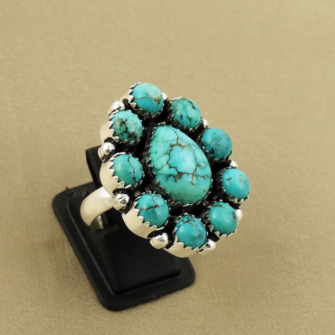 Natural Turquoise Sterling Silver Plated Handmade Ring - 8MM ( Adjustable ): Product ID: 260822131057 Product - Handmade Silver Plated Ring Metal - 92.5 Sterling Silver Plated Ring Size - 8MM ( Adjustable ) Gemstone - Turquoise Gemstone Origin - Tibet Gemstone Size - 10X14 MM 