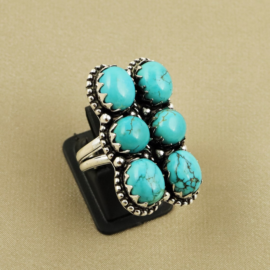Natural Turquoise Sterling Silver Plated Handmade Ring - 8MM: Product ID: 260819180443 Product - Handmade Silver Plated Ring Metal - 92.5 Sterling Silver Plated Ring Size - 8MM Gemstone - Turquoise Gemstone Origin - Tibet Gemstone Size - 8X10 ( 4 Stone ), 8MM ( 