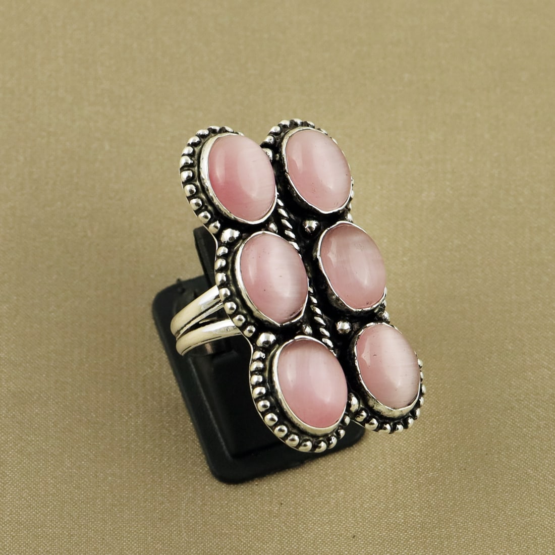 Natural Monalisa Sterling Silver Plated Handmade Ring - 7.5MM: Product ID: 260818163359 Product - Handmade Silver Plated Ring Metal - 92.5 Sterling Silver Plated Ring Size - 7.5MM Gemstone - Monalisa Gemstone Origin - India Gemstone Size - 10X8 MM ( 6 Stone ) Gem