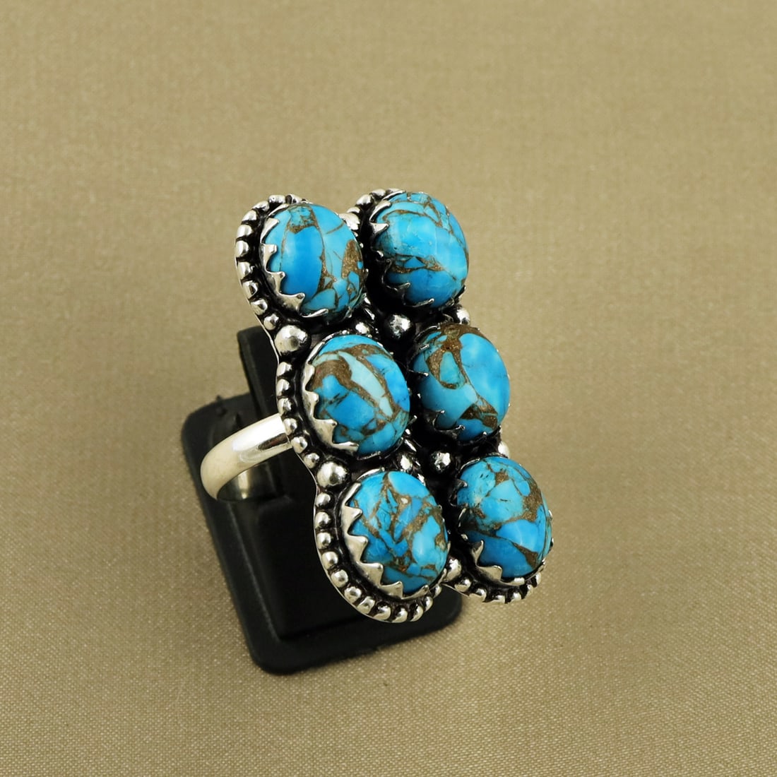 Natural KingmanTurquoise Sterling Silver Plated Handmade Ring - 8MM: Product ID: 260818162813 Product - Handmade Silver Plated Ring Metal - 92.5 Sterling Silver Plated Ring Size - 8MM Gemstone - Kingman Turquoise Gemstone Origin - United States Gemstone Size - 10X8 MM 