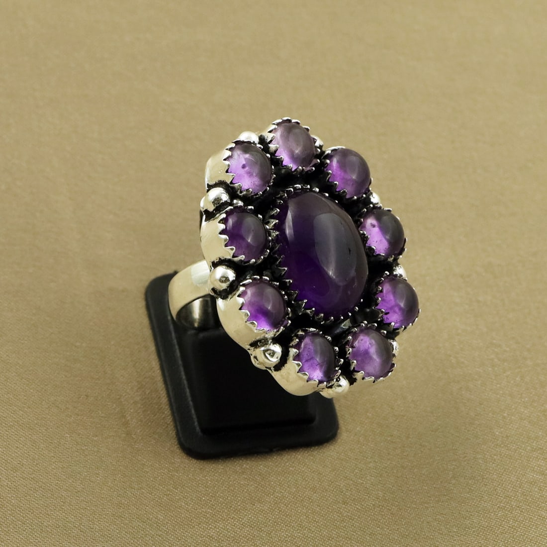 Natural Amethyst 2 Micron Sterling Silver Plated Handmade Ring - 6.5MM: Product ID: 260811154119 Product - Handmade Silver Plated Ring Metal - 92.5 2 Micron Sterling Silver Plated Ring Size - 6.5MM Gemstone - Amethyst Gemstone Origin - Africa Gemstone Size - 12X16 MM ( 1 