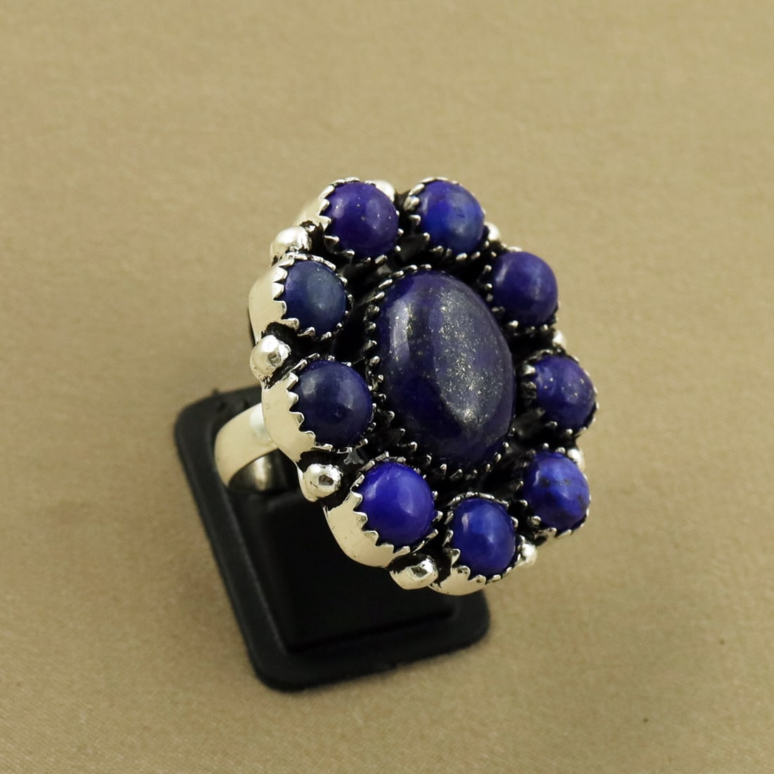 Natural Lapis Lazuli 2 Micron Sterling Silver Plated Handmade Ring - 7MM: Product ID: 260811154557 Product - Handmade Silver Plated Ring Metal - 92.5 2 Micron Sterling Silver Plated Ring Size - 7MM Gemstone - Lapis Lazuli Gemstone Origin - Afghanistan Gemstone Size - 12X16 