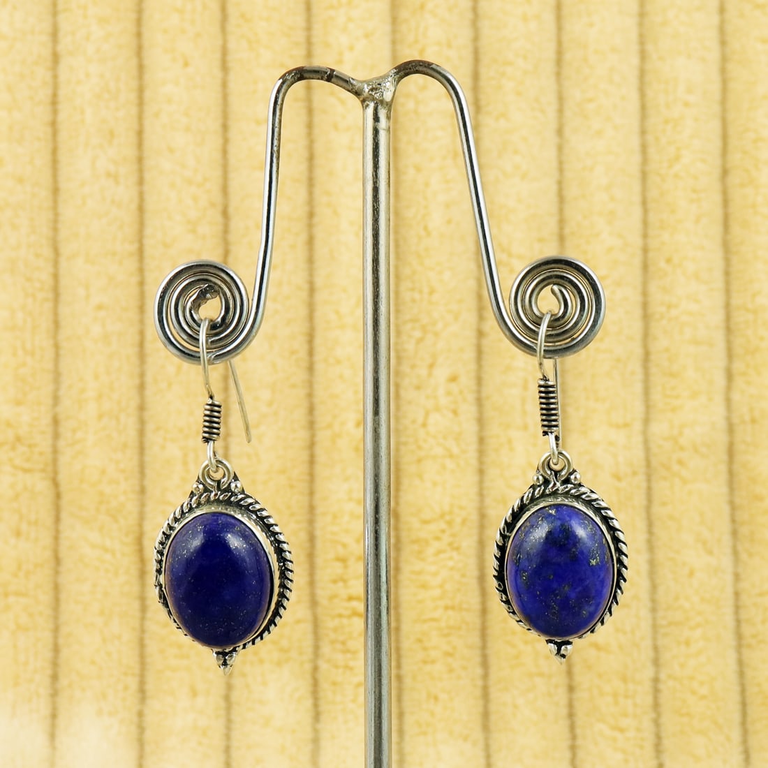 Natural Lapis Lazuli Sterling Silver Plated Handmade Stud Earring: Product ID: 260809155309 Product - Handmade Silver Plated Stud Earring Metal - 92.5 Sterling Silver Plated Earring Type - Stud Gemstone - Lapis Lazuli Gemstone Origin - Afghanistan Gemstone Size - 12X