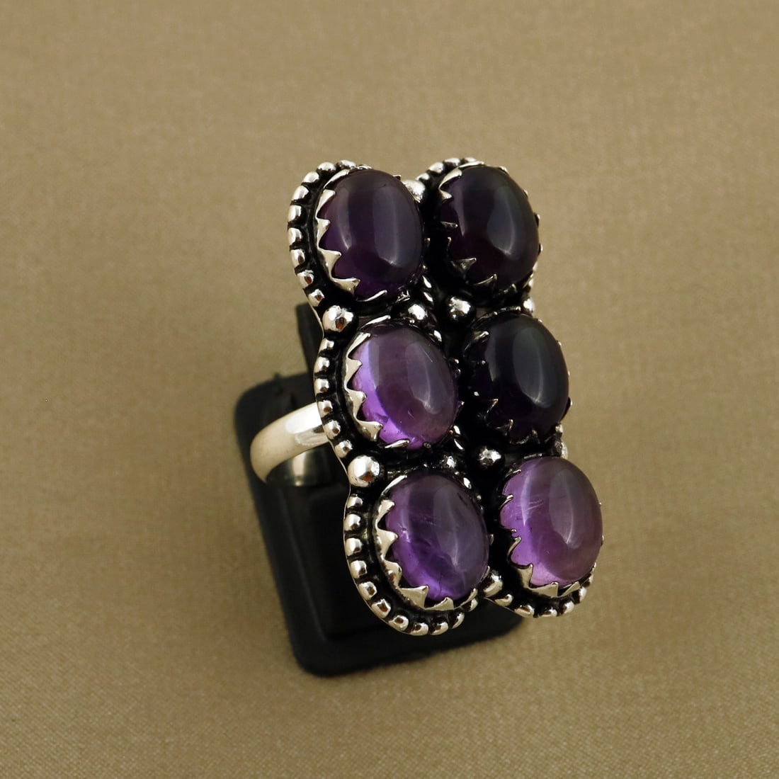 Natural Amethyst Sterling Silver Plated Handmade Ring - 8MM ( Adjustable ): Product ID: 260809131239 Product - Handmade Silver Plated Ring Metal - 92.5 Sterling Silver Plated Ring Size - 8MM ( Adjustable ) Gemstone - Amethyst Gemstone Origin - Africa Gemstone Size - 8X10 MM (