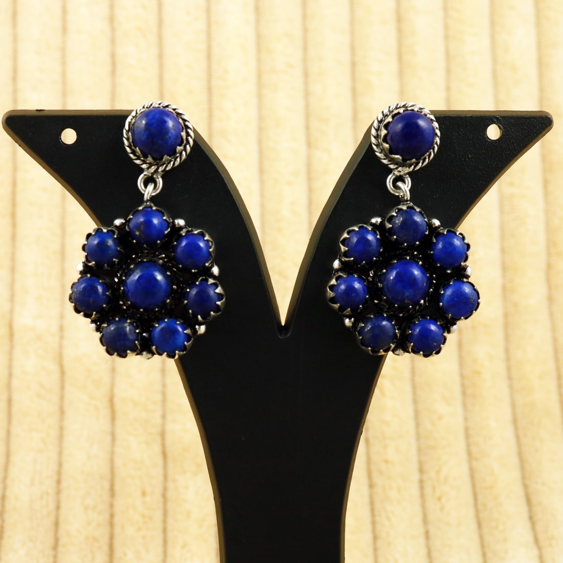 Natural Lapis Lazuli Sterling Silver Plated Handmade Stud Earring: Product ID: 260808174414 Product - Handmade Silver Plated Stud Earring Metal - 92.5 Sterling Silver Plated Earring Type - Stud Gemstone - Lapis Lazuli Gemstone Origin - Afghanistan Gemstone Size - 8 M