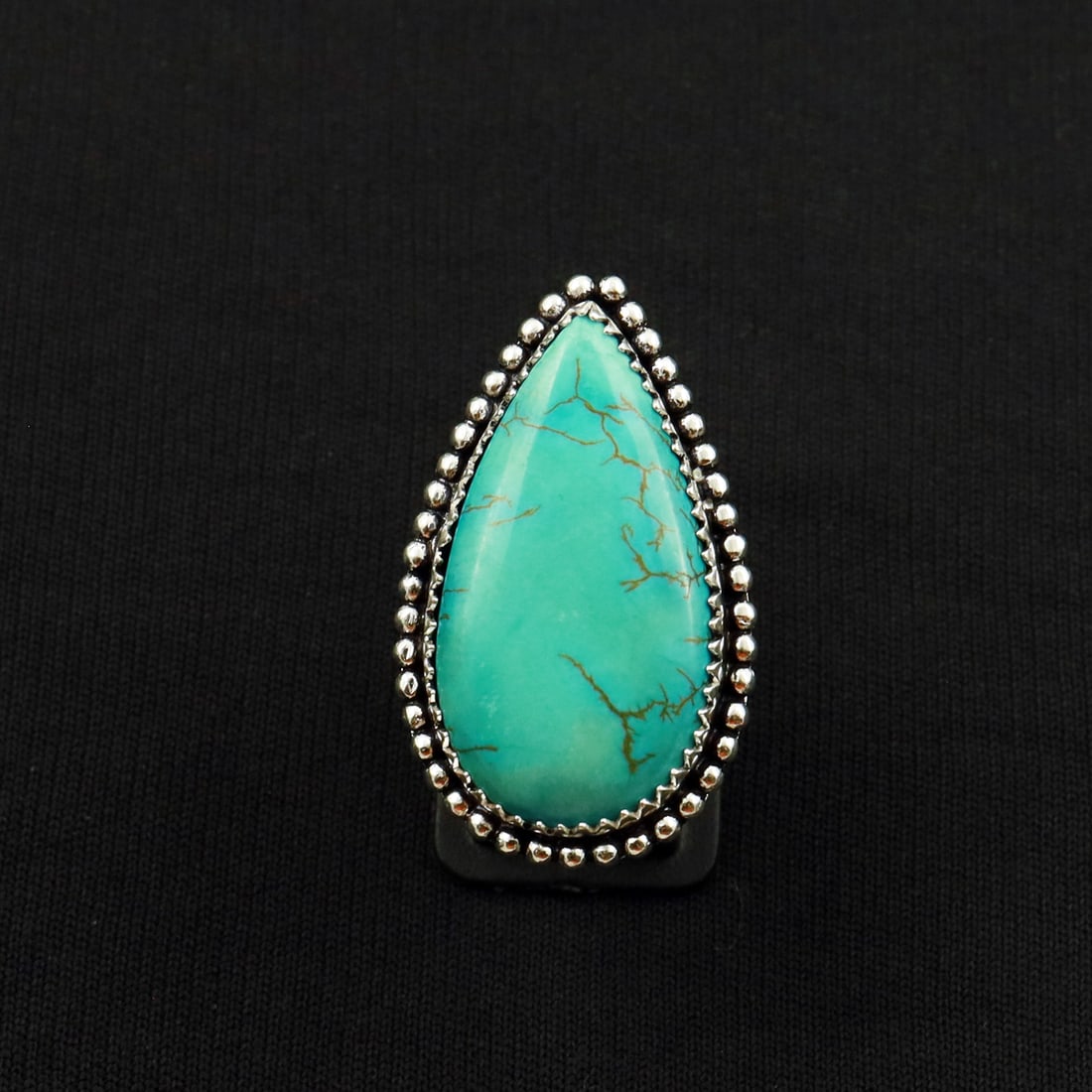 Natural Turquoise 2 Micron Sterling Silver Plated Handmade Ring - 8MM: Product ID: 260802142101 Product - Handmade Silver Plated Ring Metal - 92.5 2 Micron Sterling Silver Plated Ring Size - 8MM Gemstone - Turquoise Gemstone Origin - Tibet Gemstone Size - 3.5X2 CM Gemsto