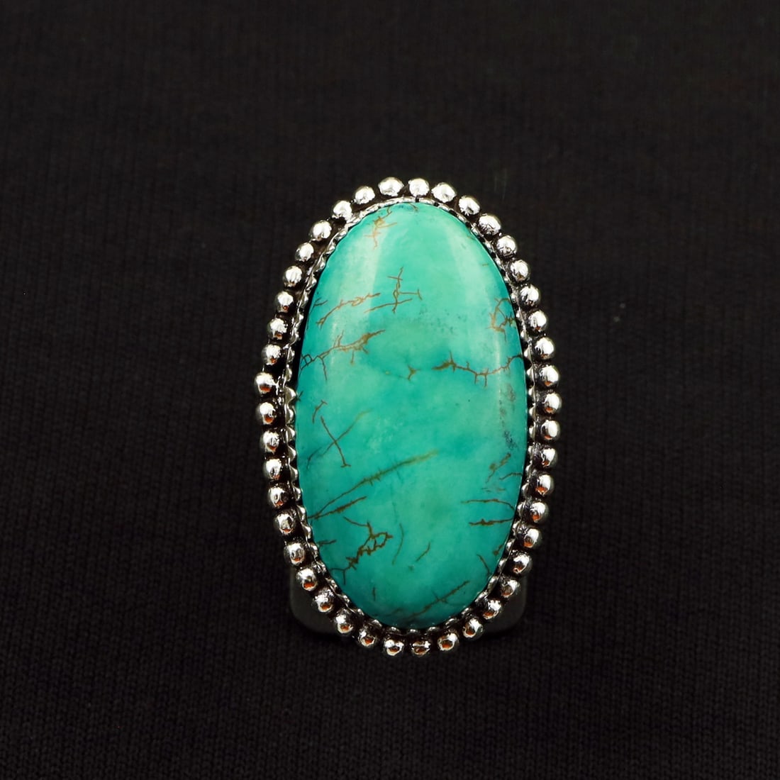 Natural Turquoise 2 Micron Sterling Silver Plated Handmade Ring - 8MM: Product ID: 260802141542 Product - Handmade Silver Plated Ring Metal - 92.5 2 Micron Sterling Silver Plated Ring Size - 8MM Gemstone - Turquoise Gemstone Origin - Tibet Gemstone Size - 3X2 CM Gemstone