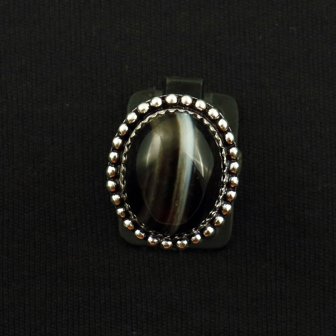 Natural Banded Agate 2 Micron Sterling Silver Plated Handmade Ring - 8.5MM ( Adjustable ): Product ID: 260722114659 Product - Handmade Silver Plated Ring Metal - 92.5 2 Micron Sterling Silver Plated Ring Size - 8.5MM ( Adjustable) Gemstone - Banded Agate Gemstone Origin - Brazil Gemstone Si