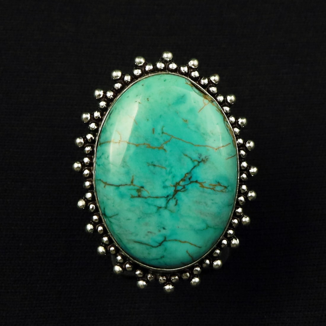 Natural Turquoise Sterling Silver Plated Handmade Ring - 6.5MM: Product ID: 260715100013 Product - Handmade Silver Plated Ring Metal - 92.5 Sterling Silver Plated Ring Size - 6.5MM Gemstone - Turquoise Gemstone Origin - Tibet Gemstone Size - 3X2 CM Gemstone Shape 