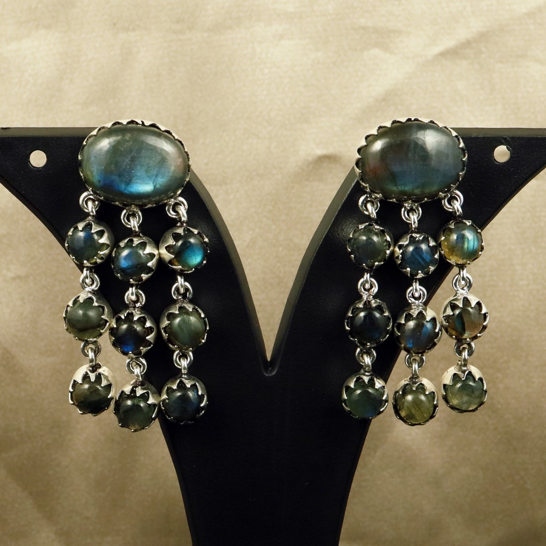 Natural Labradorite Sterling Silver Plated Handmade Stud Earring: Product ID: 260715095631 Product - Handmade Silver Plated Stud Earring Metal - 92.5 Sterling Silver Plated Earring Type - Stud Gemstone - Labradorite Gemstone Origin - Canada Gemstone Size - 12X16 MM 