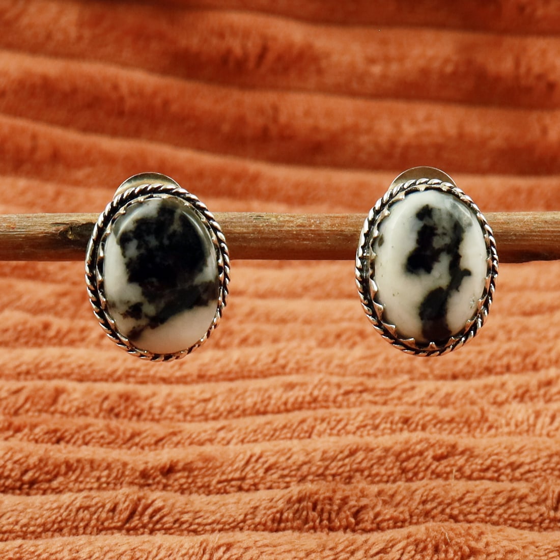 Natural Zebra Jasper Sterling Silver Plated Handmade Stud Earring: Product ID: 260710135230 Product - Handmade Silver Plated Stud Earring Metal - 92.5 Sterling Silver Plated Earring Type - Stud Gemstone - Zebra Jasper Gemstone Origin - Africa Gemstone Size - 12X16 MM