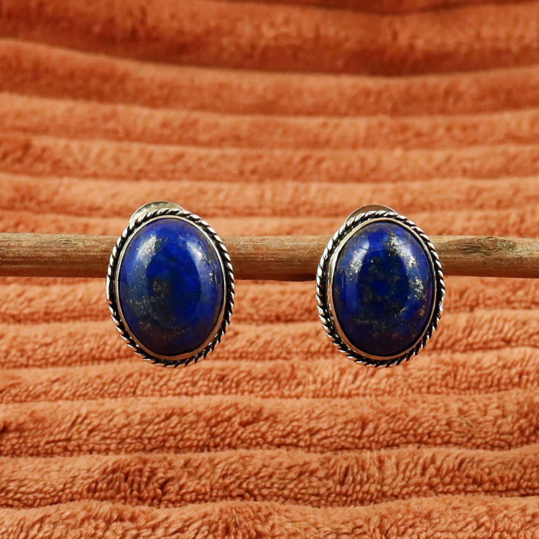 Natural Lapis Lazuli Sterling Silver Plated Handmade Stud Earring: Product ID: 260710135142 Product - Handmade Silver Plated Stud Earring Metal - 92.5 Sterling Silver Plated Earring Type - Stud Gemstone - Lapis Lazuli Gemstone Origin - Afghanistan Gemstone Size - 12X