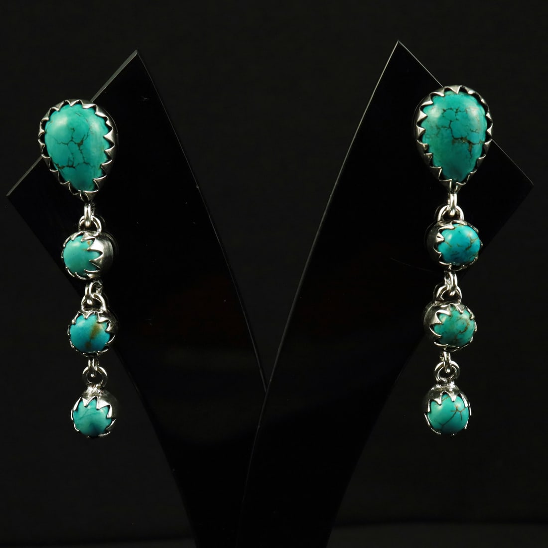 Natural Turquoise Sterling Silver Plated Handmade Stud Earring: Product ID: 260708160835 Product - Handmade Silver Plated Stud Earring Metal - 92.5 Sterling Silver Plated Earring Type - Stud Gemstone - Turquoise Gemstone Origin - Tibet Gemstone Size - 10X14 MM ( 2