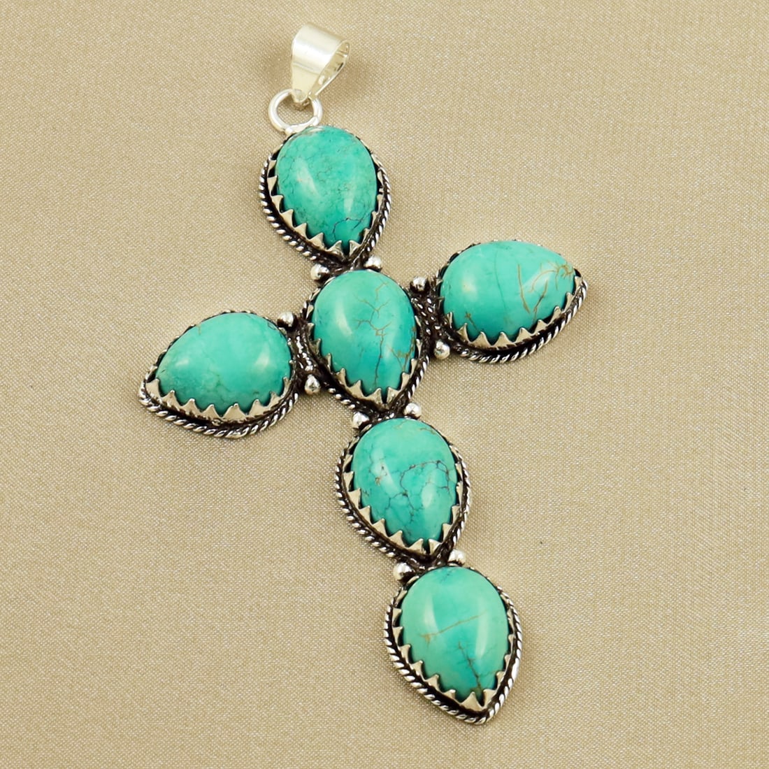 Natural Turquoise Sterling Silver Plated Handmade Pendant: Product ID: 260704120749 Product - Handmade Silver Plated Pendant Metal - 92.5 Sterling Silver Plated Pendant Size - 3.5x2 Inch Gemstone - Turquoise Gemstone Origin - Tibet Gemstone Size - 12x16 MM ( 
