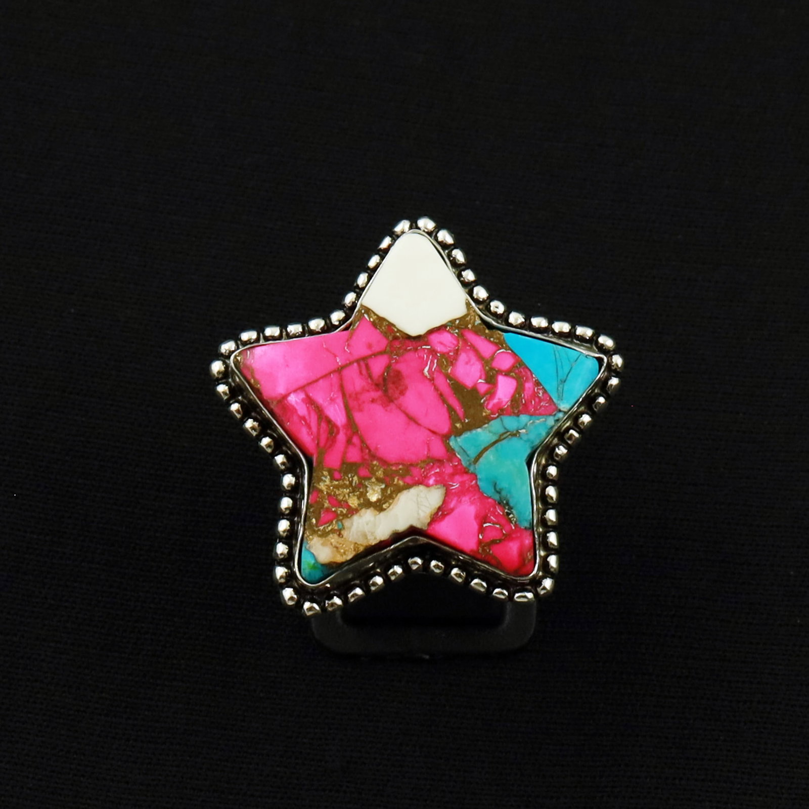 Natural Cotton Candy Sterling Silver Plated Handmade Ring - 6.5MM: Product ID: 260704122040 Product - Handmade Silver Plated Ring Metal - 92.5 Sterling Silver Plated Ring Size - 6.5MM Gemstone - Cotton Candy Gemstone Origin - United States Gemstone Size - 3X3 CM Gems