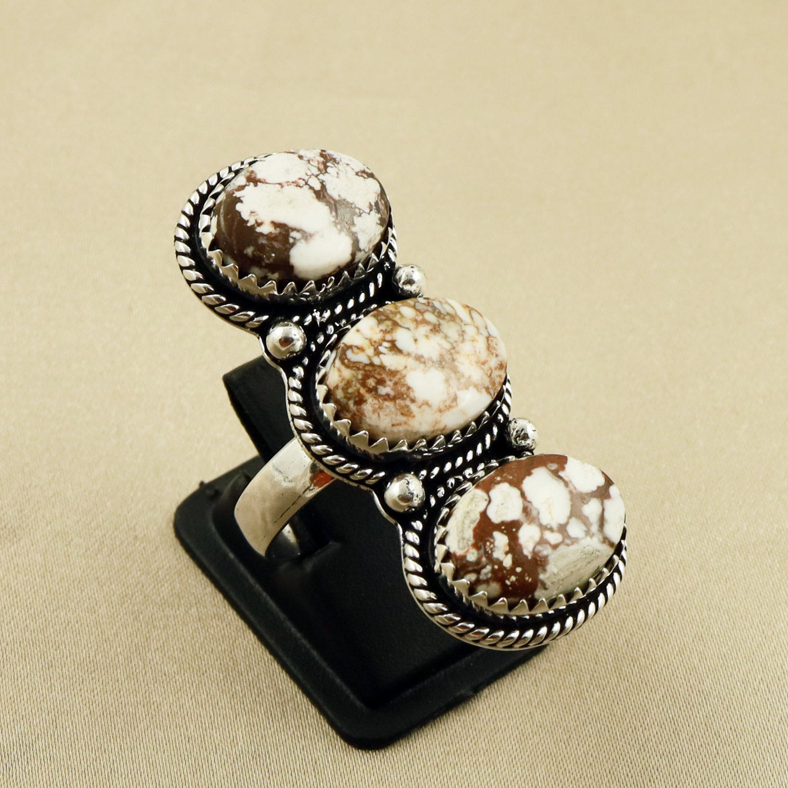 Natural Wild Horse Sterling Silver Plated Handmade Ring - 7.5MM: Product ID: 260703125803 Product - Handmade Silver Plated Ring Metal - 92.5 Sterling Silver Plated Ring Size - 7.5MM Gemstone - Wild Horse Gemstone Origin - United States Gemstone Size - 10X14 MM ( 3 