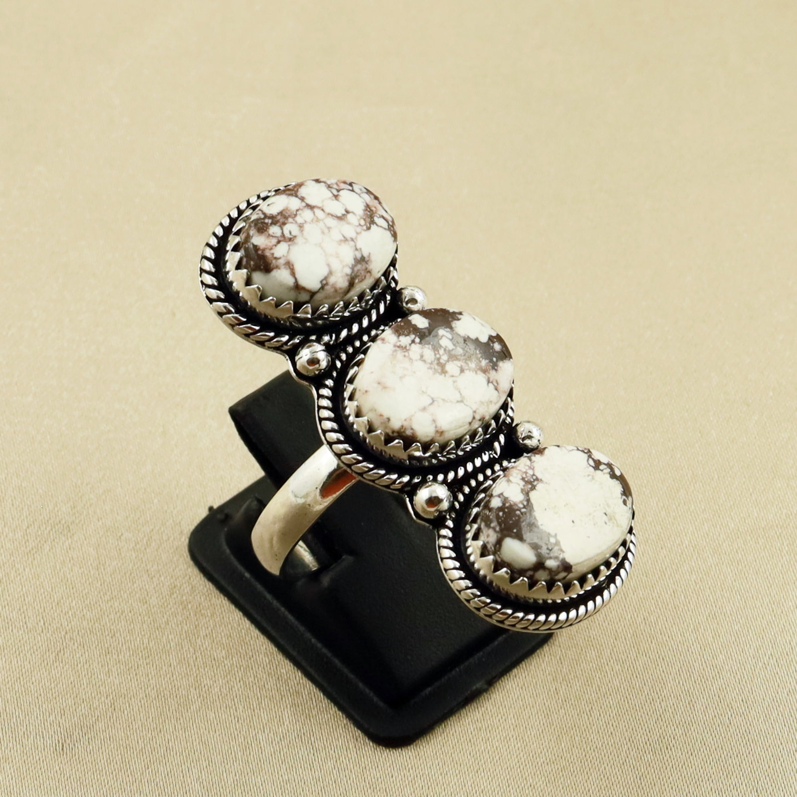 Natural Wild Horse Sterling Silver Plated Handmade Ring - 9.5MM: Product ID: 260703125715 Product - Handmade Silver Plated Ring Metal - 92.5 Sterling Silver Plated Ring Size - 9.5MM Gemstone - Wild Horse Gemstone Origin - United States Gemstone Size - 10X14 MM ( 3 