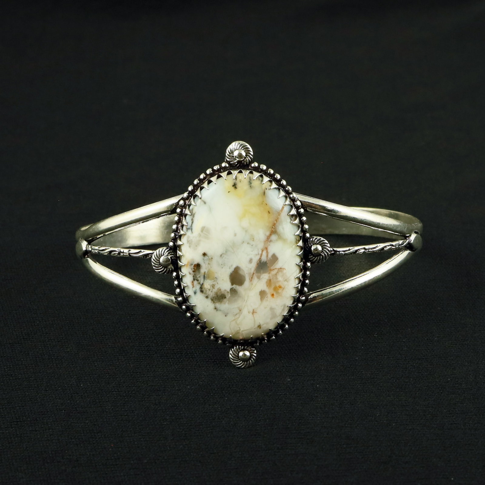 Natural Dendritic Opal Sterling Silver Plated Handmade Cuff Bangle: Product ID: 260611114348 Product - Handmade Silver Plated Cuff Bangle Metal - 92.5 Sterling Silver Plated Bangle Size - 7.5x5.5 CM (Adjustable) Gemstone - Dendritic Opal Gemstone Origin - Australia Ge