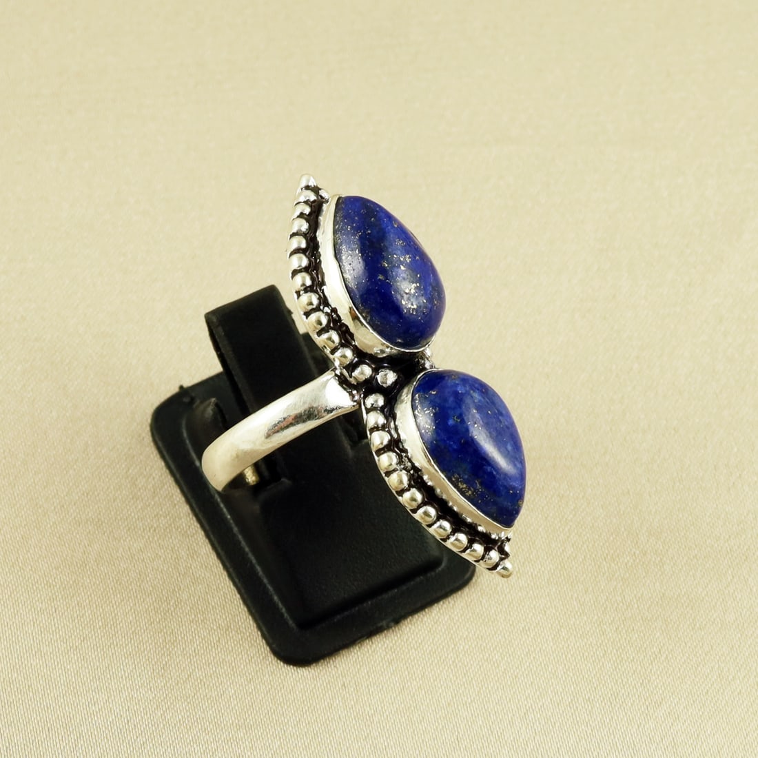Natural Lapis Lazuli Sterling Silver Plated Handmade Ring - 6.5MM: Product ID: 260609131914 Product - Handmade Silver Plated Ring Metal - 92.5 Sterling Silver Plated Ring Size - 6.5MM Gemstone - Lapis Lazuli Gemstone Origin - Afghanistan Gemstone Size - 10X14 MM ( 2 
