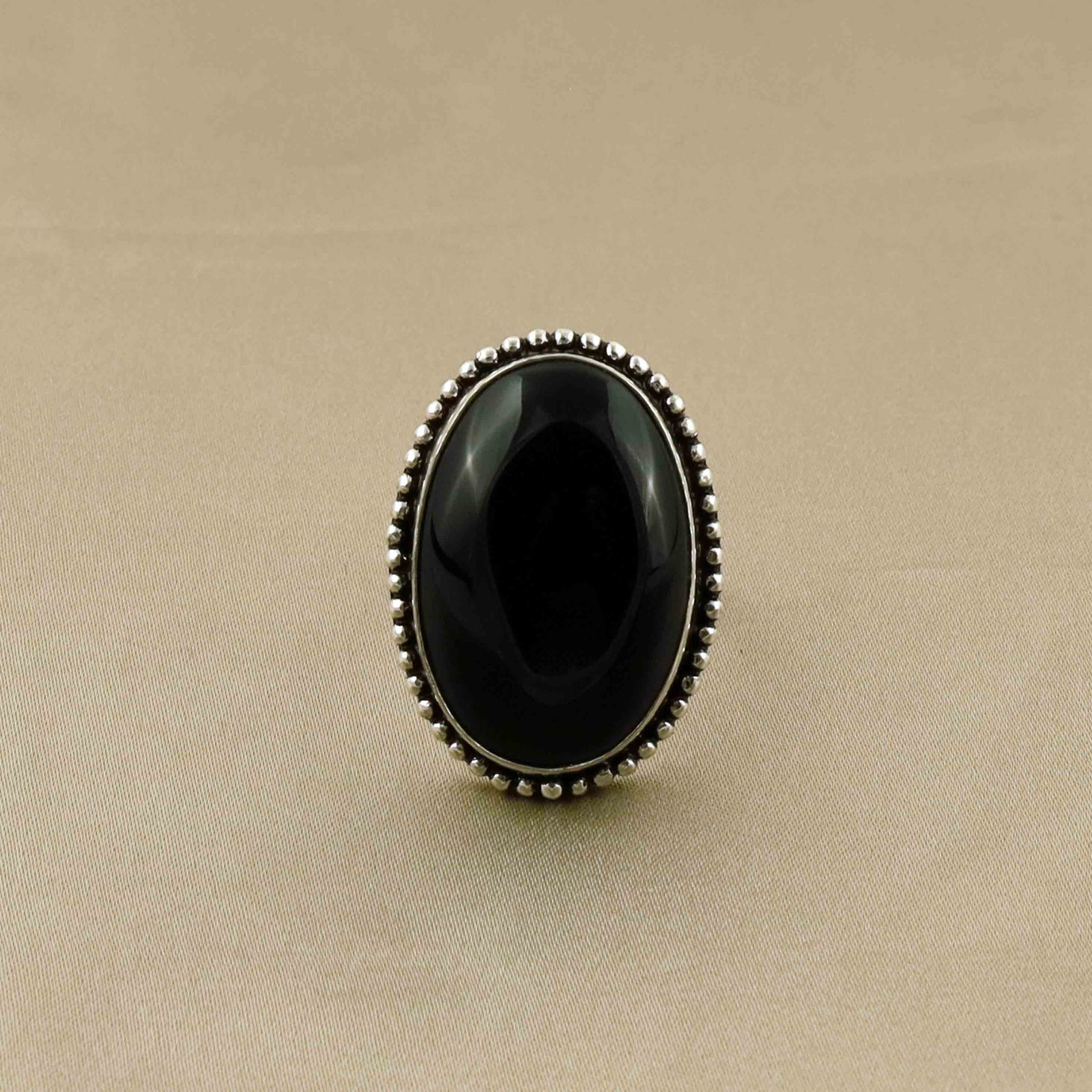 Natural Black Onyx Sterling Silver Plated Handmade Ring - 8.5MM: Product ID: 260528140725 Product - Handmade Silver Plated Ring Metal - 92.5 Sterling Silver Plated Ring Size - 8.5MM Gemstone - Black Onyx Gemstone Origin - India Gemstone Size - 3X2 CM Gemstone Shape