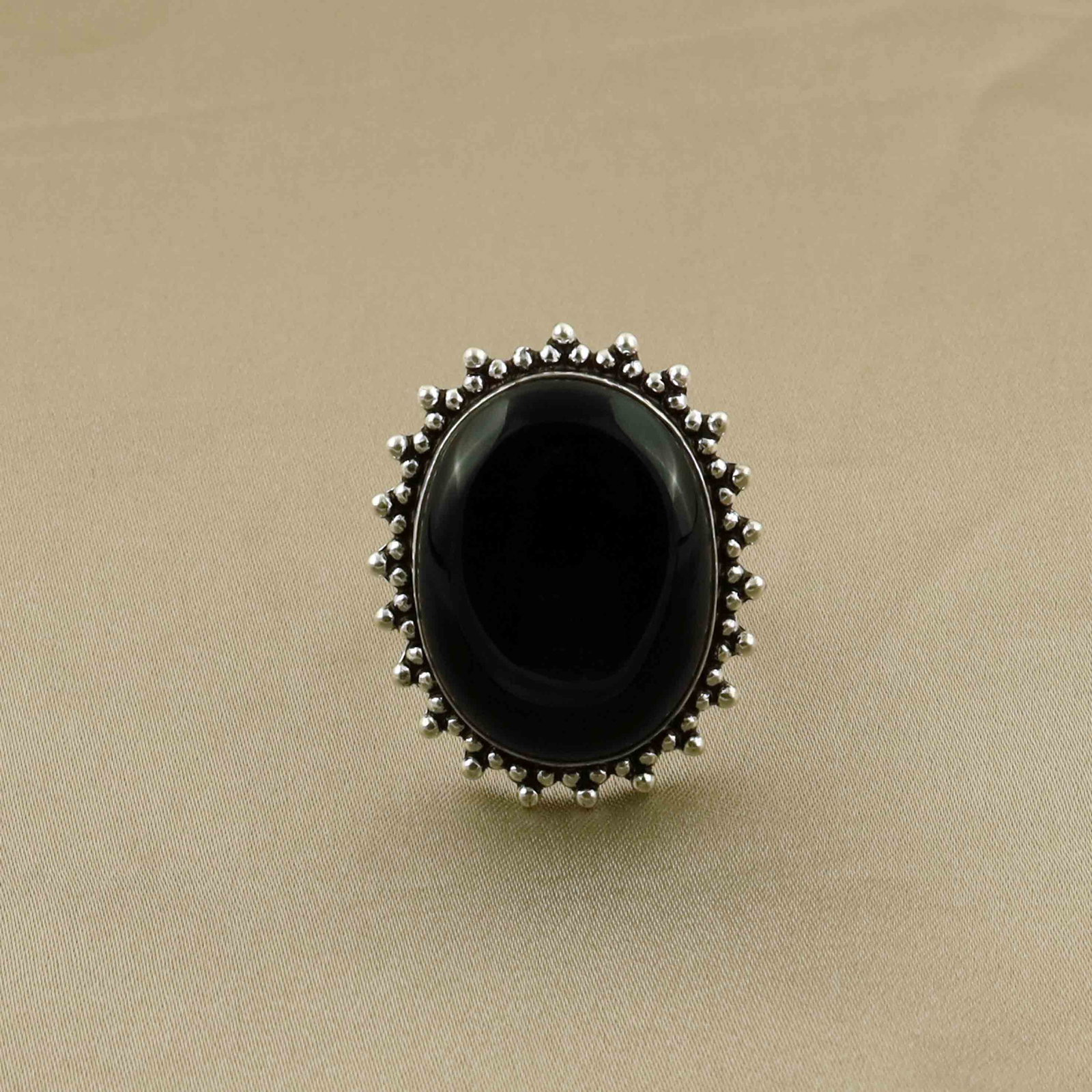 Natural Black Onyx Sterling Silver Plated Handmade Ring - 8MM: Product ID: 260528135438 Product - Handmade Silver Plated Ring Metal - 92.5 Sterling Silver Plated Ring Size - 8MM Gemstone - Black Onyx Gemstone Origin - India Gemstone Size - 2.5X2 CM Gemstone Shape