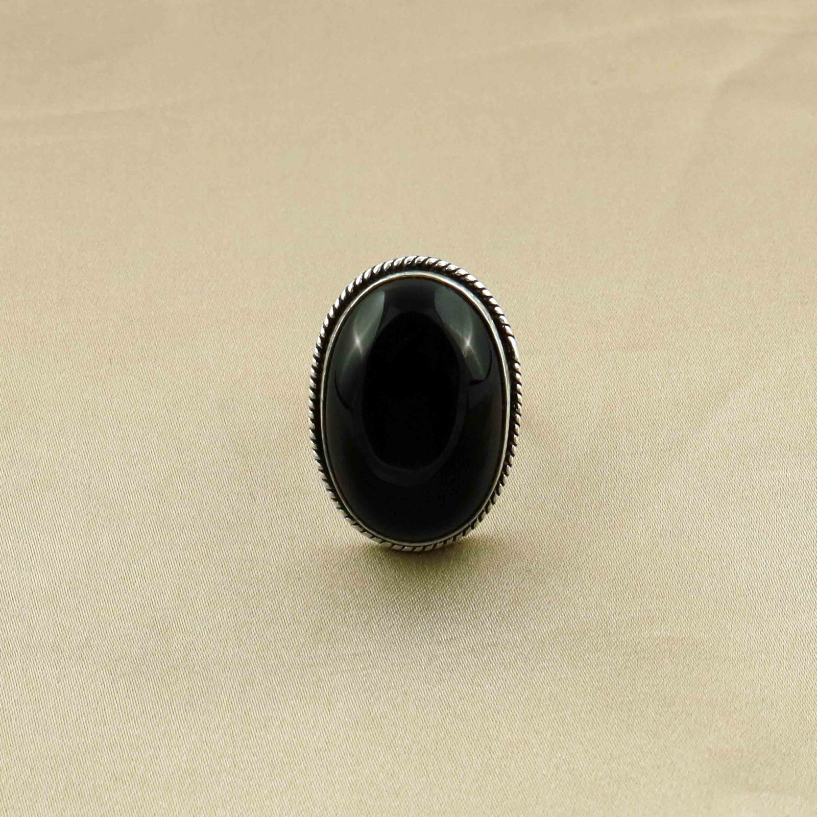 Natural Black Onyx Sterling Silver Plated Handmade Ring - 8MM: Product ID: 260528135106 Product - Handmade Silver Plated Ring Metal - 92.5 Sterling Silver Plated Ring Size - 8MM Gemstone - Black Onyx Gemstone Origin - India Gemstone Size - 3X2 CM Gemstone Shape -