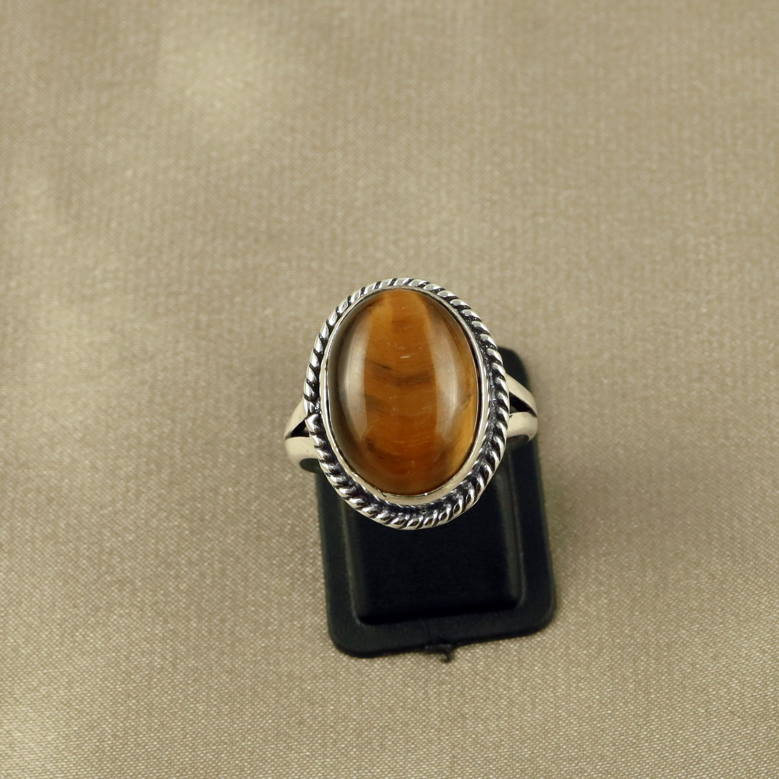 Natural Tiger Eye Sterling Sterling Silver Plated Handmade Ring - 8MM: Product ID: 260520130834 Product - Handmade Silver Plated Ring Metal - 92.5 Sterling Silver Plated Ring Size - 8MM Gemstone - Tiger Eye Gemstone Origin - South Africa Gemstone Size - 12X16 MM Gemstone