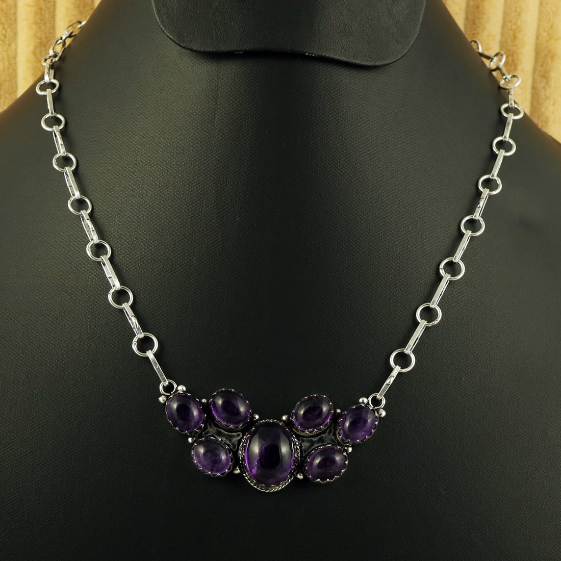 Natural Amethyst Sterling Silver Plated Handmade Necklace: Product ID: 260823143025 Product - Handmade Silver Plated Necklace Metal - 92.5 Sterling Silver Plated Necklace Length - 18 Inch Gemstone - Amethyst Gemstone Origin - Africa Gemstone Size - 12X16 MM (