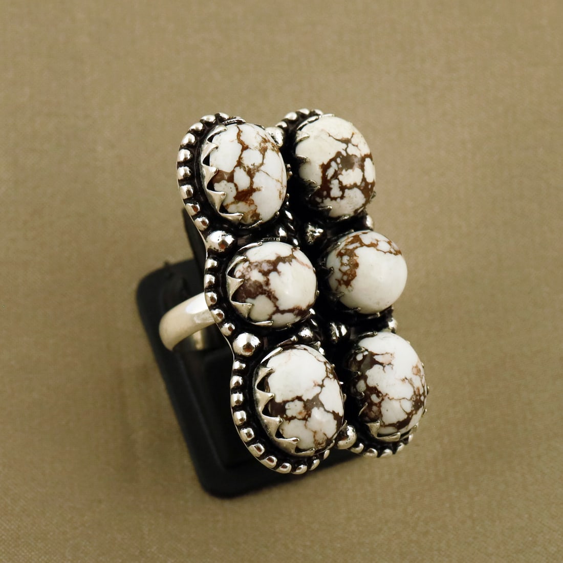 Natural Wild Horse Sterling Silver Plated Handmade Ring - 5.5MM: Product ID: 260809124946 Product - Handmade Silver Plated Ring Metal - 92.5 Sterling Silver Plated Ring Size - 5.5MM Gemstone - Wild Horse Gemstone Origin - United States Gemstone Size - 8MM ( 2 Stone