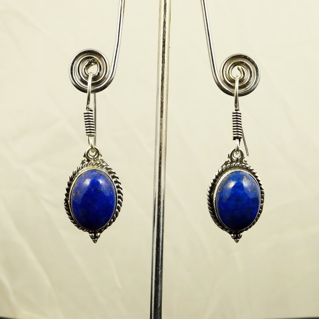 Natural Lapis Lazuli Sterling Silver Plated Handmade Stud Earring: Product ID: 260722100531 Product - Handmade Silver Plated Stud Earring Metal - 92.5 Sterling Silver Plated Earring Type - Stud Gemstone - Lapis Lazuli Gemstone Origin - Afghanistan Gemstone Size - 12X