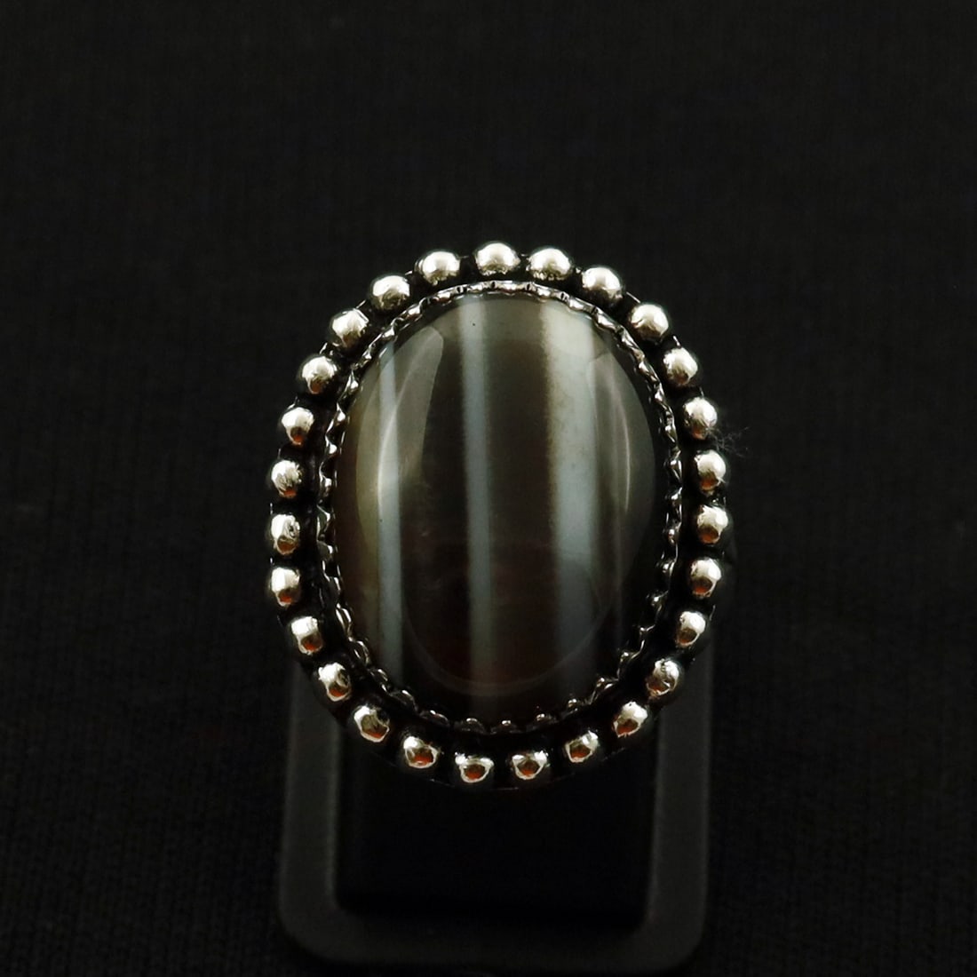 Natural Banded Agate 2 Micron Sterling Silver Plated Handmade Ring - 7MM: Product ID: 260721153213 Product - Handmade Silver Plated Ring Metal - 92.5 Sterling Silver Plated Ring Size - 7MM Gemstone - Banded Agate Gemstone Origin - Brazil Gemstone Size - 2X1.5 CM Gemstone Sh