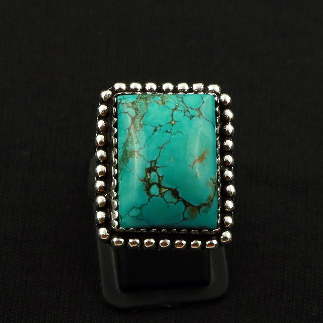 Natural Turquoise Sterling Silver 2-Micron Plated Handmade Ring - 9MM ( Adjustable): Product ID: 260721145639 Product - Handmade Silver Plated Ring Metal - 92.5 2-Micron Sterling Silver Plated Ring Size - 9MM ( Adjustable ) Gemstone - Turquoise Gemstone Origin - Tibet Gemstone Size - 