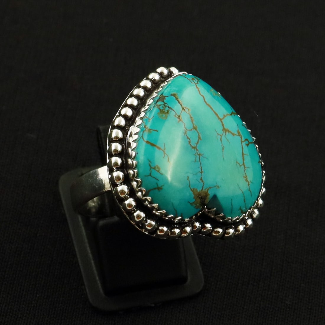 Natural Turquoise Sterling Silver 2-Micron Plated Handmade Ring - 9.5MM: Product ID: 260721145520 Product - Handmade Silver Plated Ring Metal - 92.5 2-Micron Sterling Silver Plated Ring Size - 9.5MM Gemstone - Turquoise Gemstone Origin - Tibet Gemstone Size - 2X2 CM Gemsto