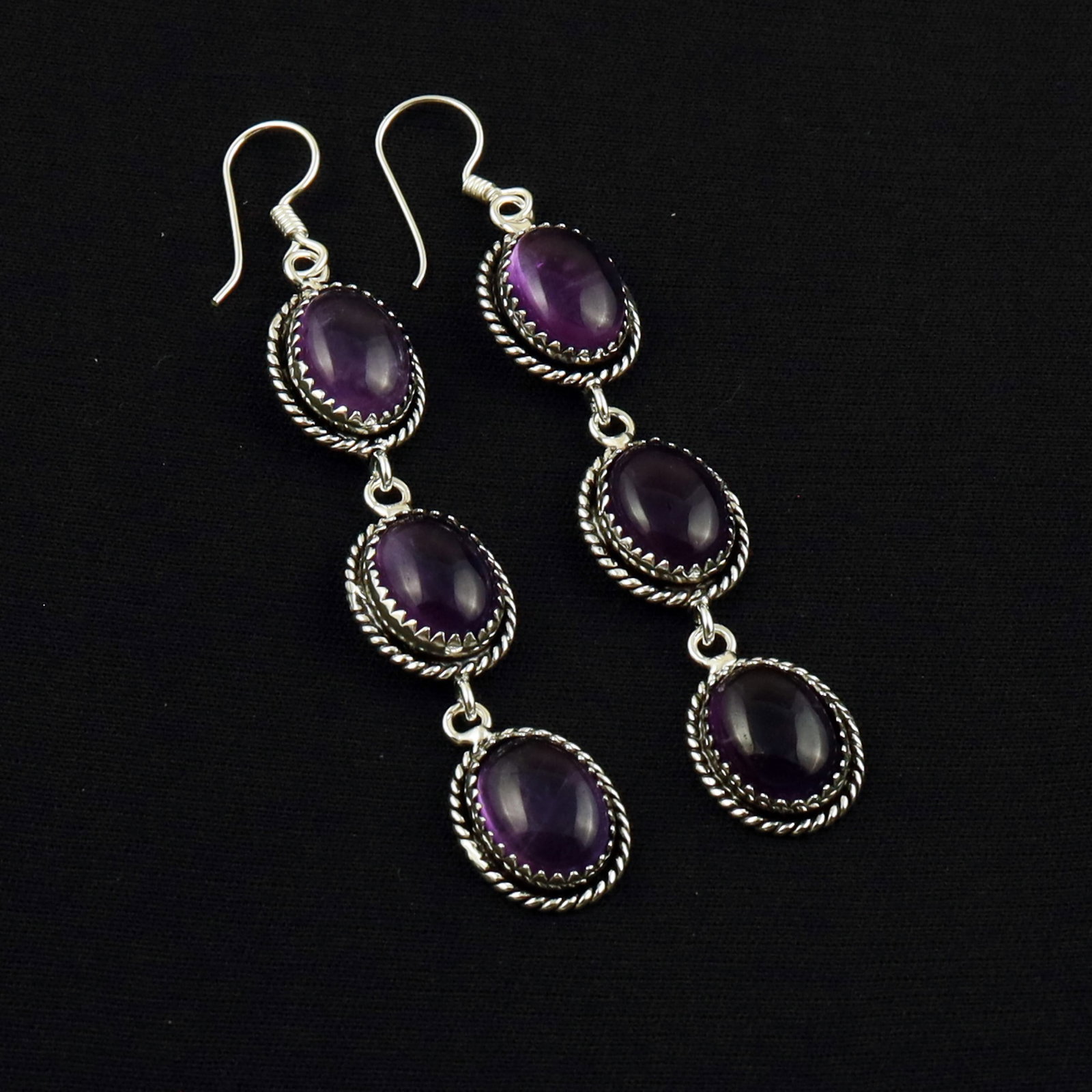 Natural Amethyst Sterling Silver Plated Handmade Stud Earring: Product ID: 260702142410 Product - Handmade Silver Plated Stud Earring Metal - 92.5 Sterling Silver Plated Earring Type - Stud Gemstone - Amethyst Gemstone Origin - Africa Gemstone Size - 10X14 MM ( 6