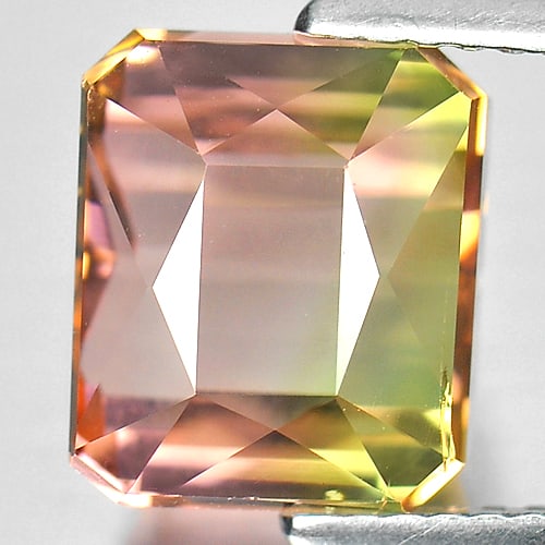 Natural Multi-ColorTourmaline Gemstones 6.42 Ct. Clean Octagon 8.1 x 9.6 Mm. (1 of 3)